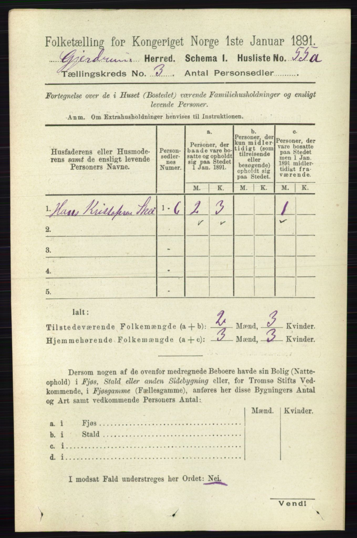 RA, 1891 census for 0234 Gjerdrum, 1891, p. 1214