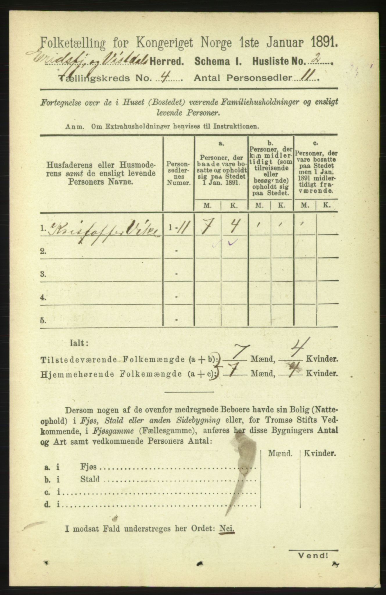 RA, 1891 census for 1542 Eresfjord og Vistdal, 1891, p. 779