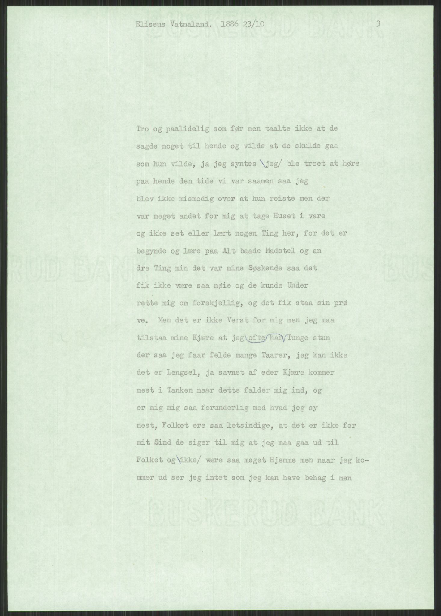 Samlinger til kildeutgivelse, Amerikabrevene, AV/RA-EA-4057/F/L0030: Innlån fra Rogaland: Vatnaland - Øverland, 1838-1914, p. 97