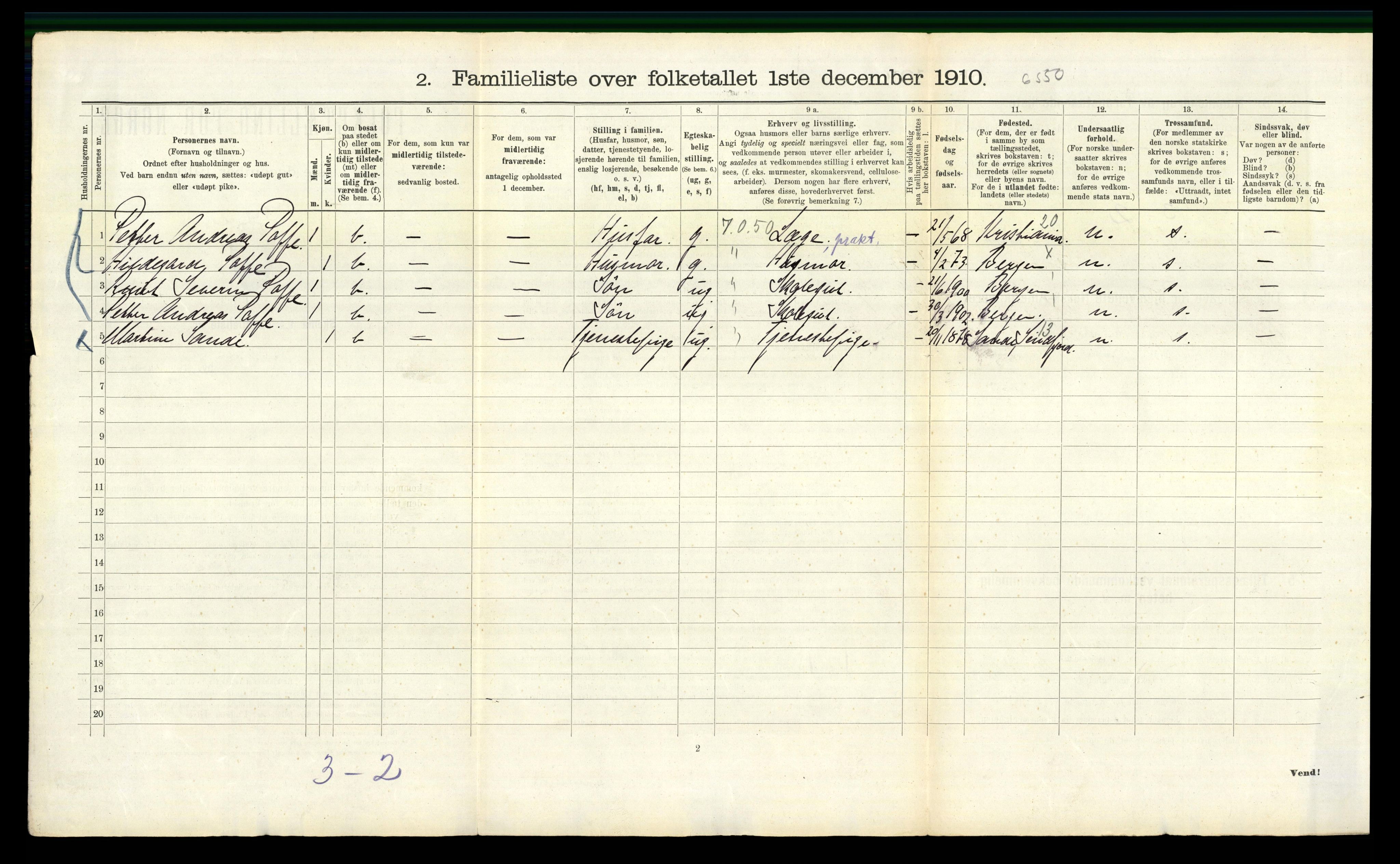 RA, 1910 census for Bergen, 1910, p. 22224