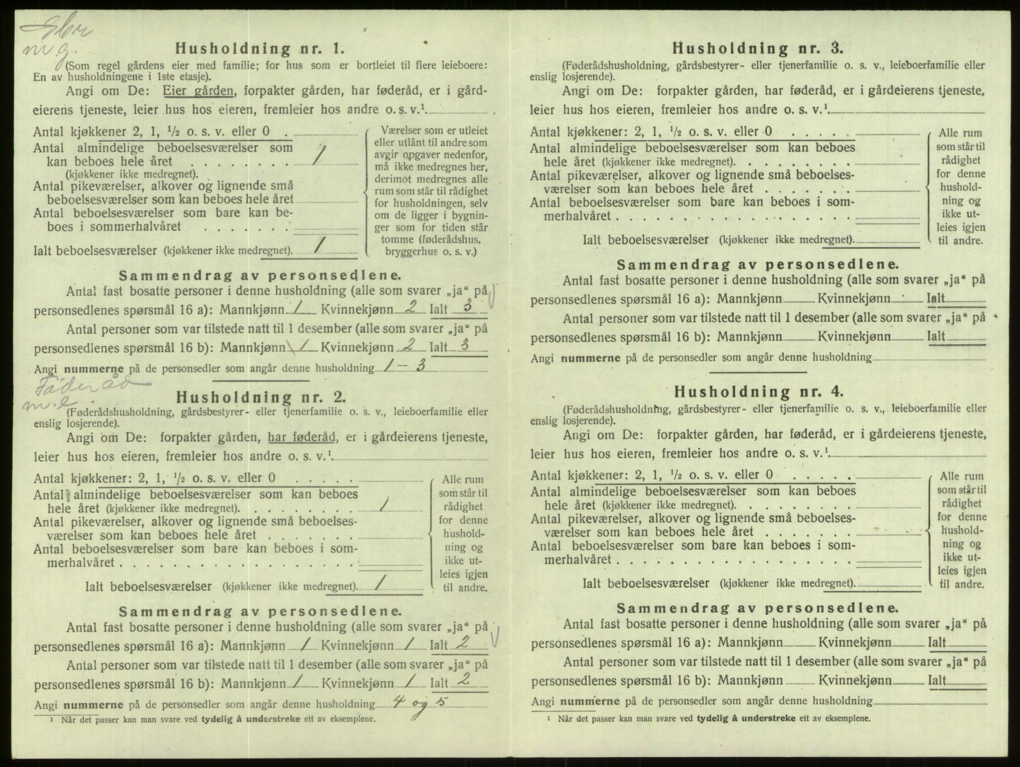 SAB, 1920 census for Eid, 1920, p. 464