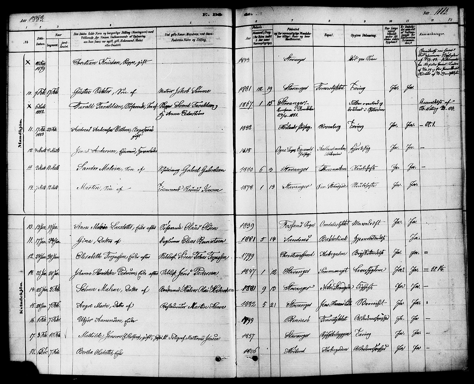 Domkirken sokneprestkontor, AV/SAST-A-101812/001/30/30BA/L0027: Parish register (official) no. A 26, 1878-1896, p. 50