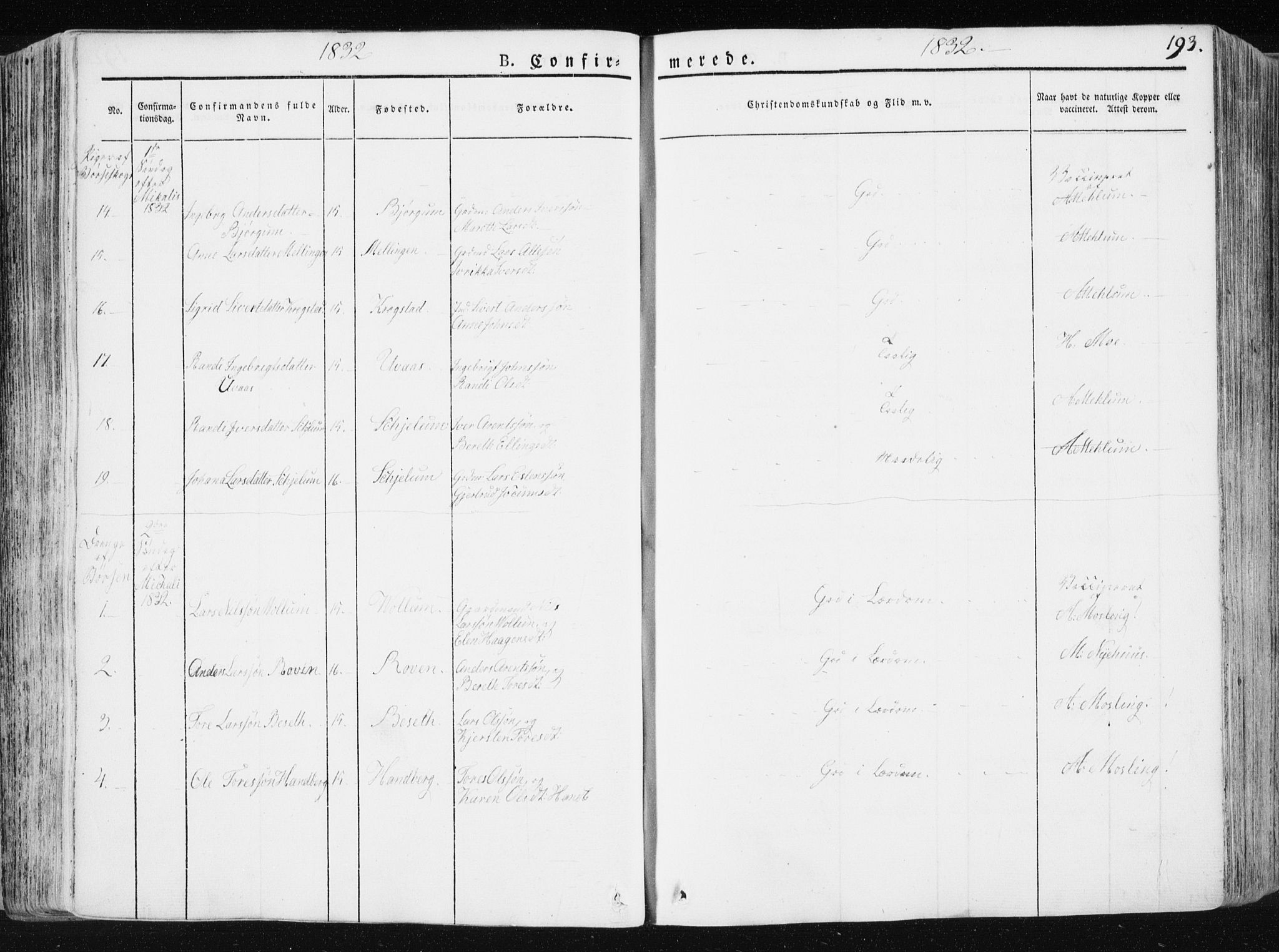 Ministerialprotokoller, klokkerbøker og fødselsregistre - Sør-Trøndelag, AV/SAT-A-1456/665/L0771: Parish register (official) no. 665A06, 1830-1856, p. 193