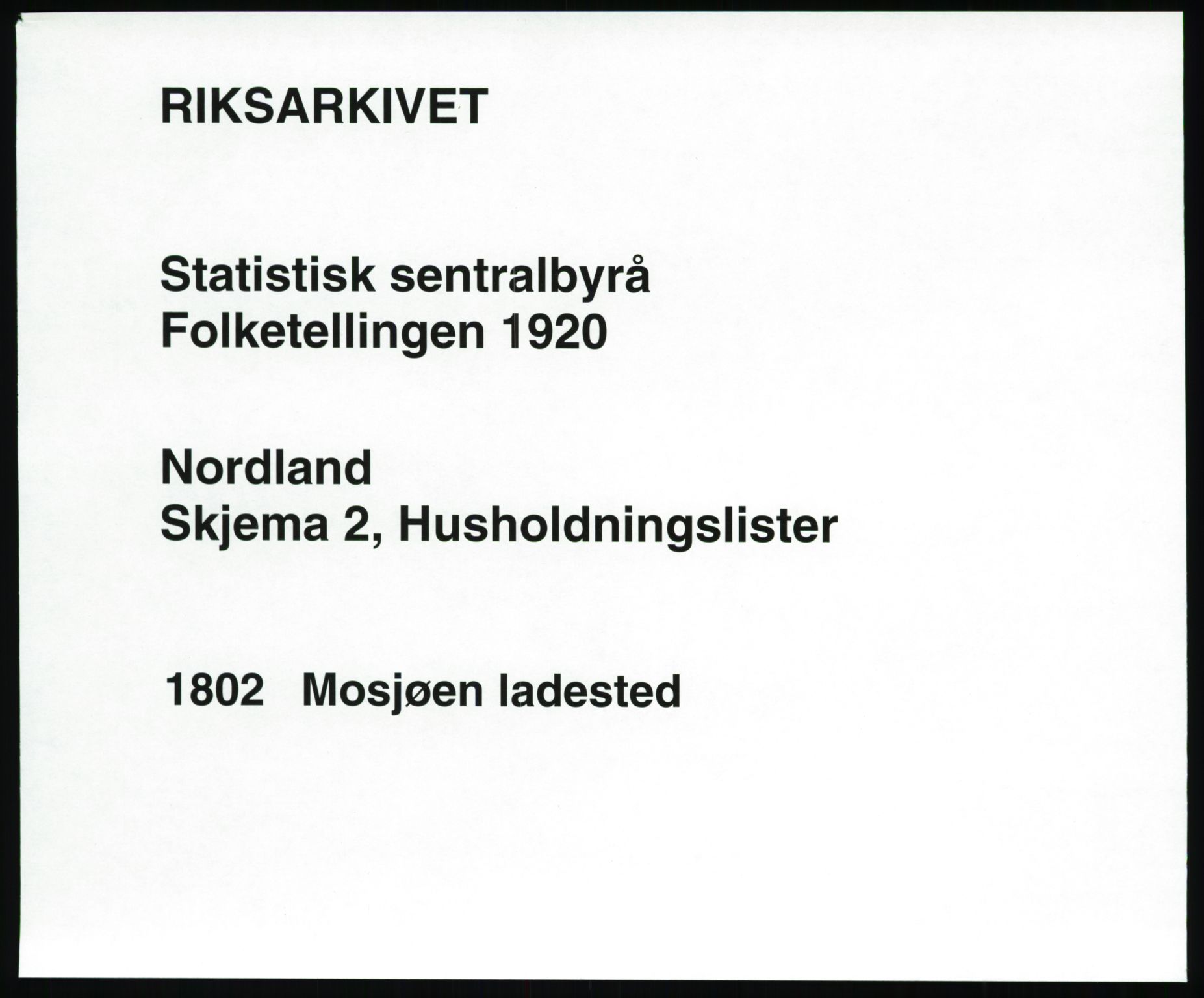SAT, 1920 census for Mosjøen, 1920, p. 696