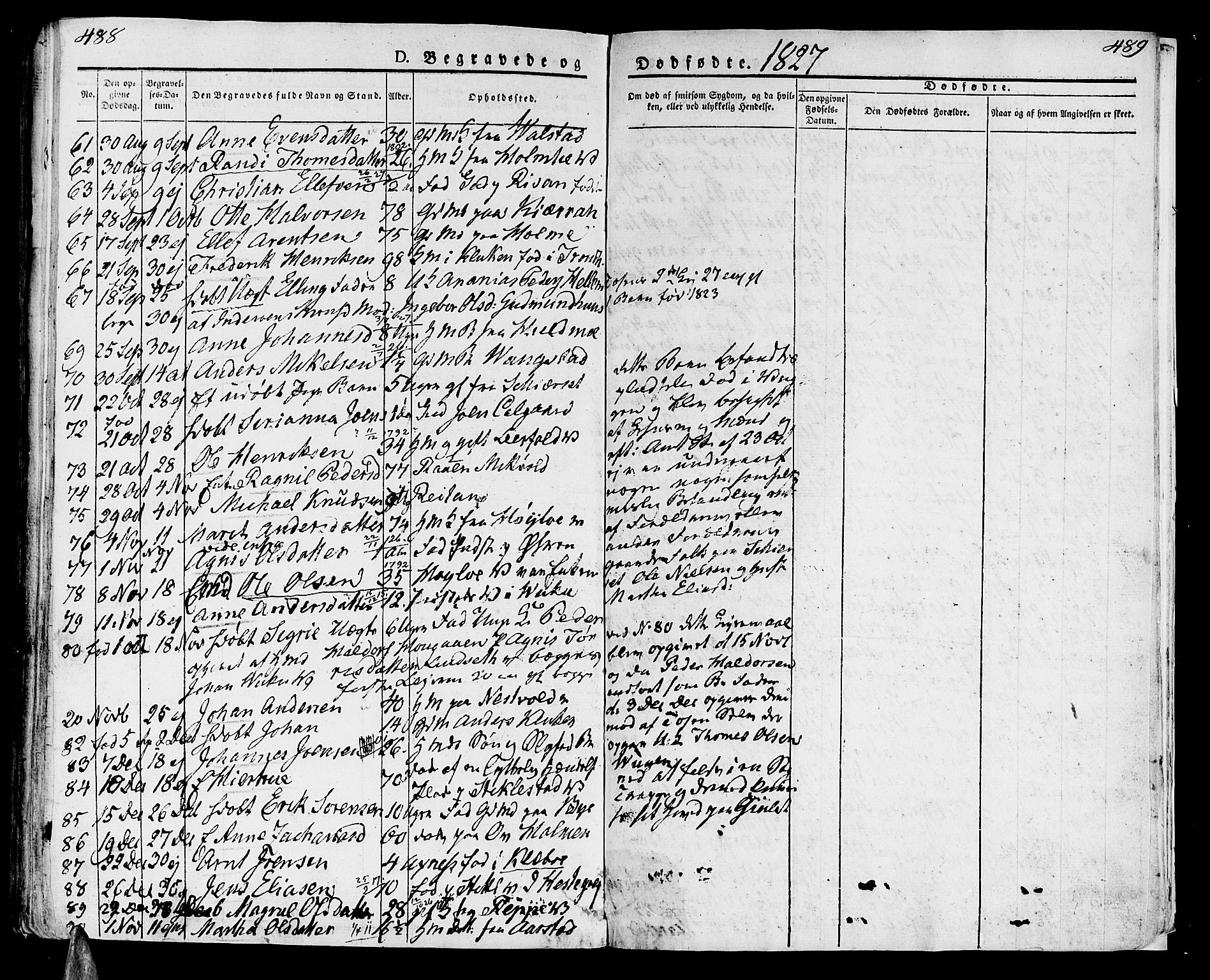 Ministerialprotokoller, klokkerbøker og fødselsregistre - Nord-Trøndelag, SAT/A-1458/723/L0237: Parish register (official) no. 723A06, 1822-1830, p. 488-489