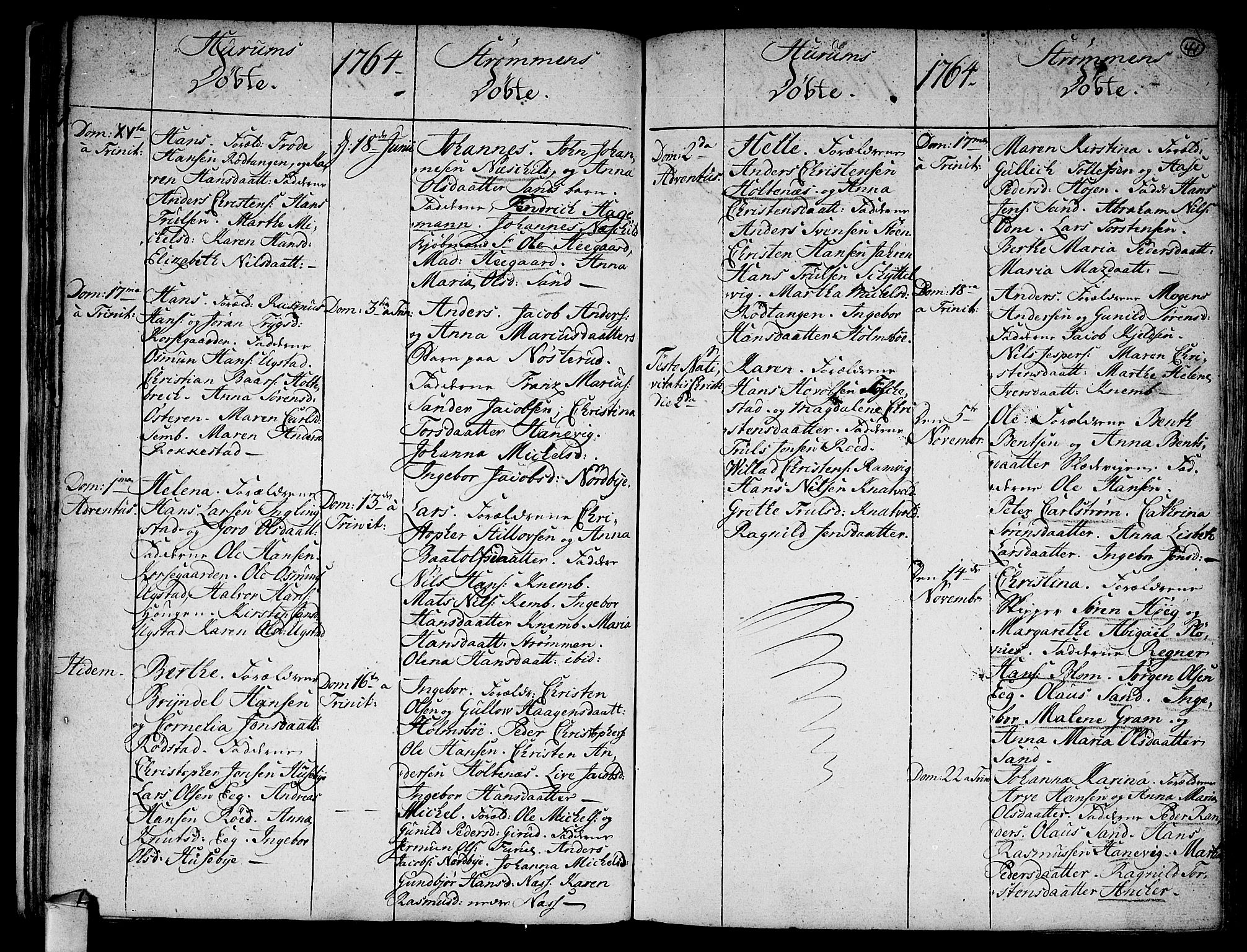 Hurum kirkebøker, SAKO/A-229/F/Fa/L0006: Parish register (official) no. 6, 1756-1770, p. 41