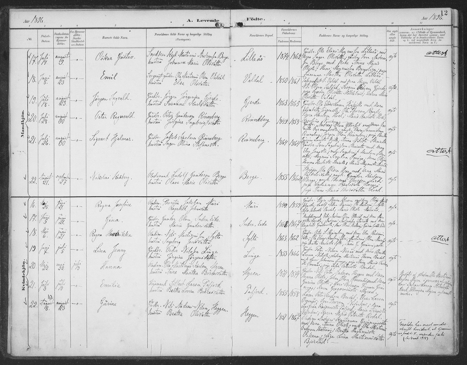 Ministerialprotokoller, klokkerbøker og fødselsregistre - Møre og Romsdal, AV/SAT-A-1454/519/L0256: Parish register (official) no. 519A15, 1895-1912, p. 12