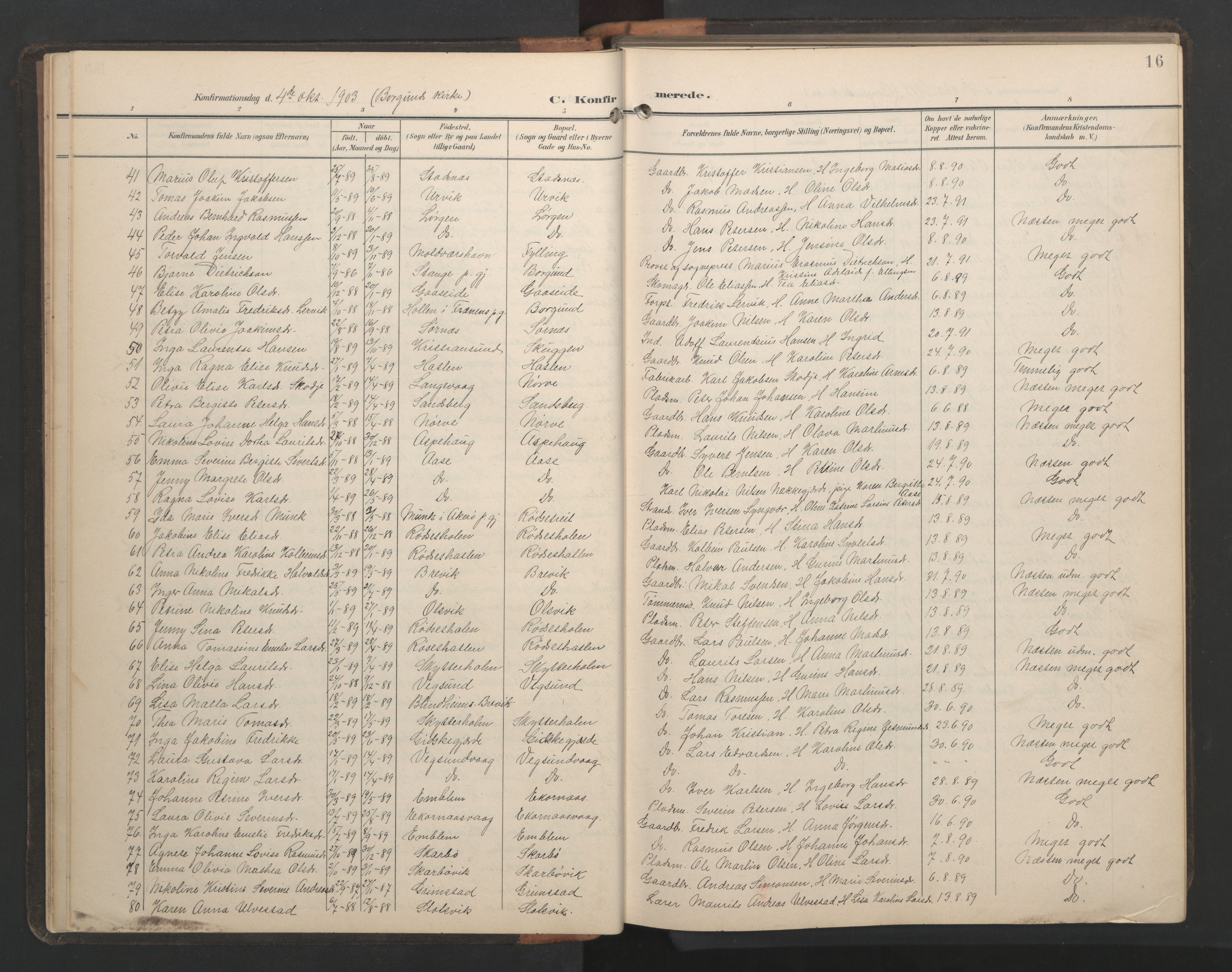 Ministerialprotokoller, klokkerbøker og fødselsregistre - Møre og Romsdal, AV/SAT-A-1454/528/L0433: Parish register (copy) no. 528C14, 1899-1922, p. 16