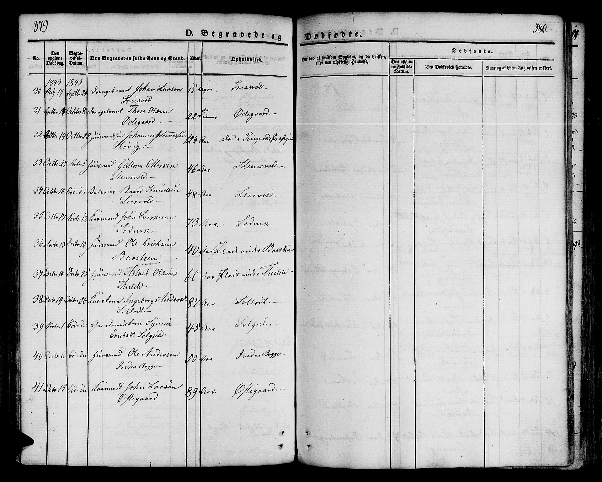 Ministerialprotokoller, klokkerbøker og fødselsregistre - Møre og Romsdal, AV/SAT-A-1454/551/L0624: Parish register (official) no. 551A04, 1831-1845, p. 379-380