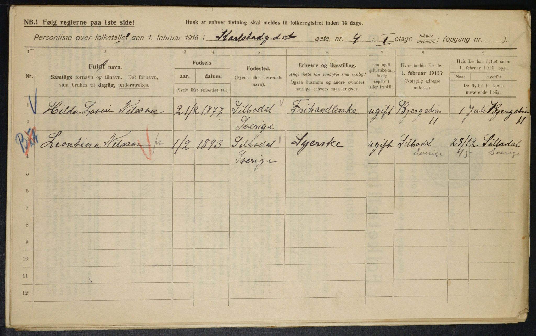 OBA, Municipal Census 1916 for Kristiania, 1916, p. 49995