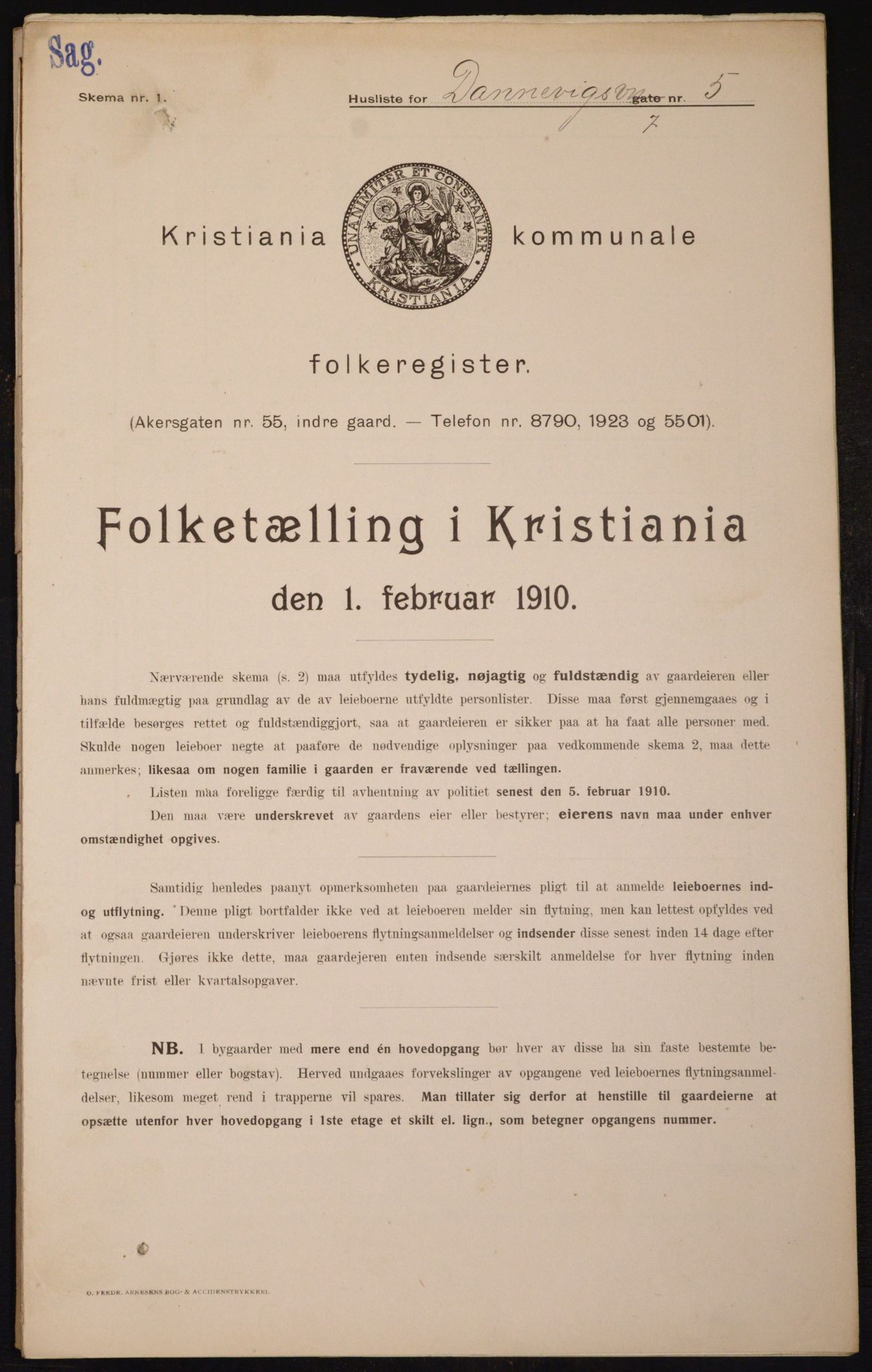 OBA, Municipal Census 1910 for Kristiania, 1910, p. 14442