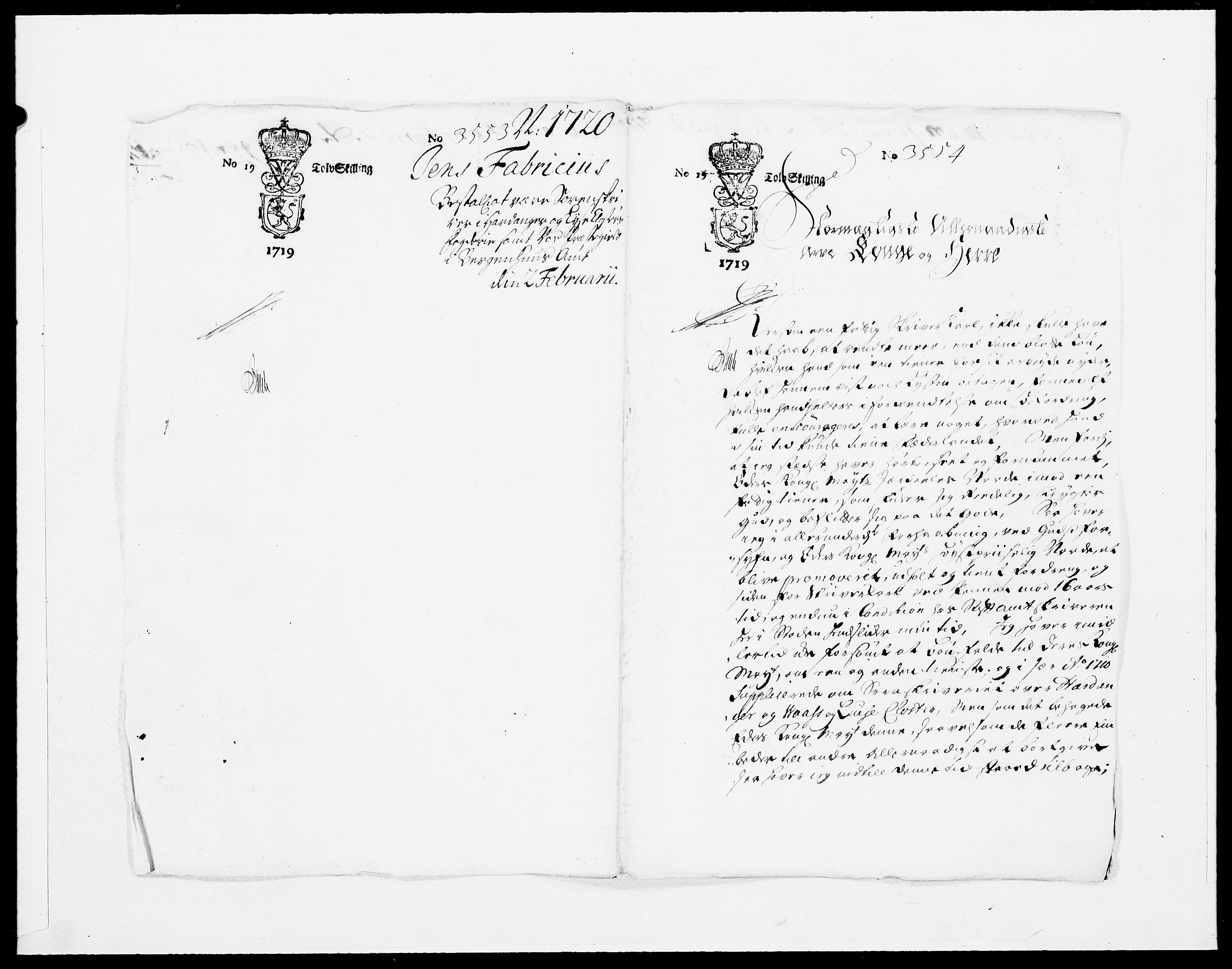 Danske Kanselli 1572-1799, AV/RA-EA-3023/F/Fc/Fcc/Fcca/L0086: Norske innlegg 1572-1799, 1720, p. 64