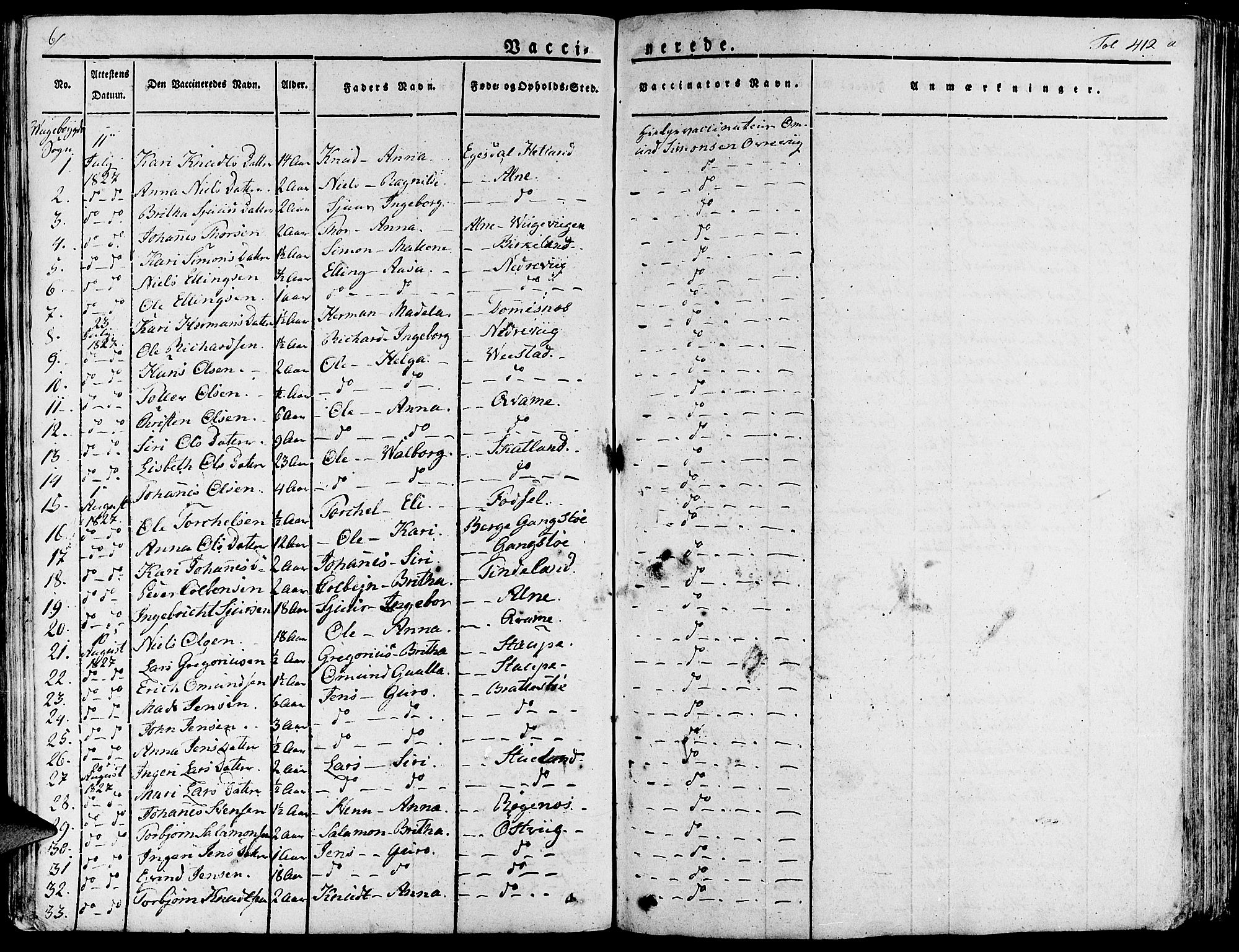 Fjelberg sokneprestembete, AV/SAB-A-75201/H/Haa: Parish register (official) no. A 5, 1822-1834, p. 412