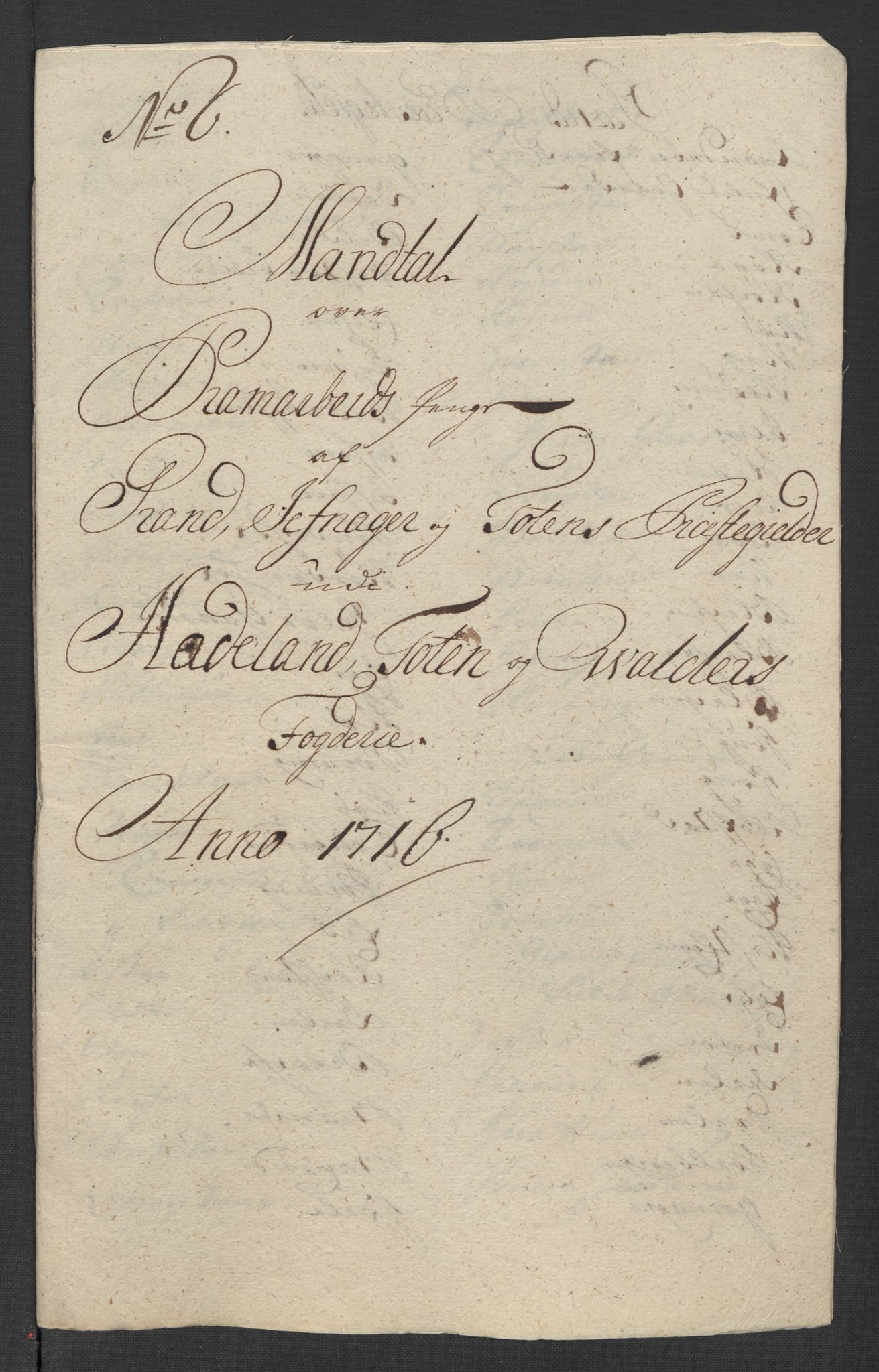 Rentekammeret inntil 1814, Reviderte regnskaper, Fogderegnskap, RA/EA-4092/R18/L1315: Fogderegnskap Hadeland, Toten og Valdres, 1716, p. 294