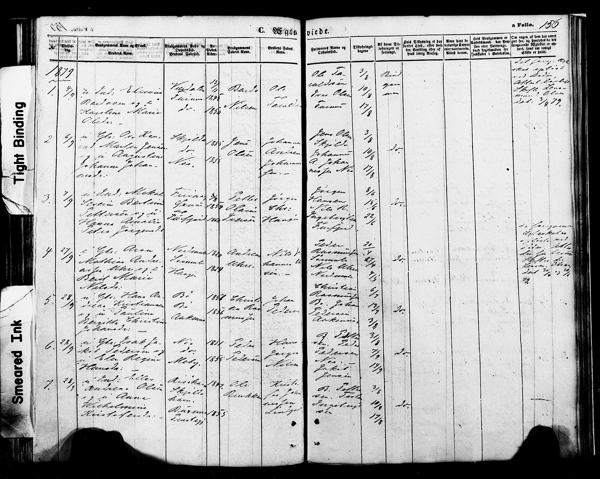 Ministerialprotokoller, klokkerbøker og fødselsregistre - Nordland, SAT/A-1459/898/L1421: Parish register (official) no. 898A01, 1866-1886, p. 156