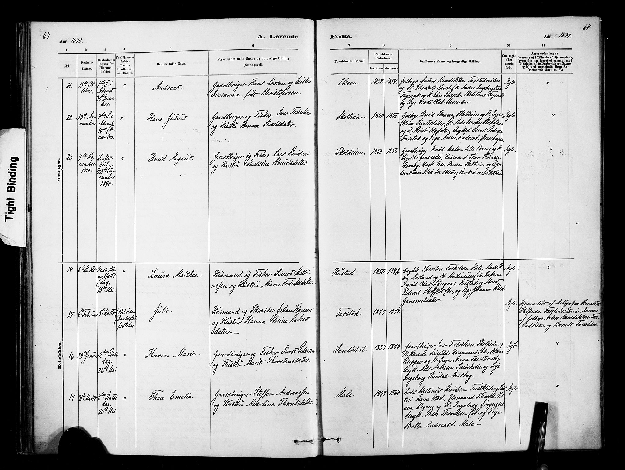 Ministerialprotokoller, klokkerbøker og fødselsregistre - Møre og Romsdal, AV/SAT-A-1454/567/L0778: Parish register (official) no. 567A01, 1881-1903, p. 64