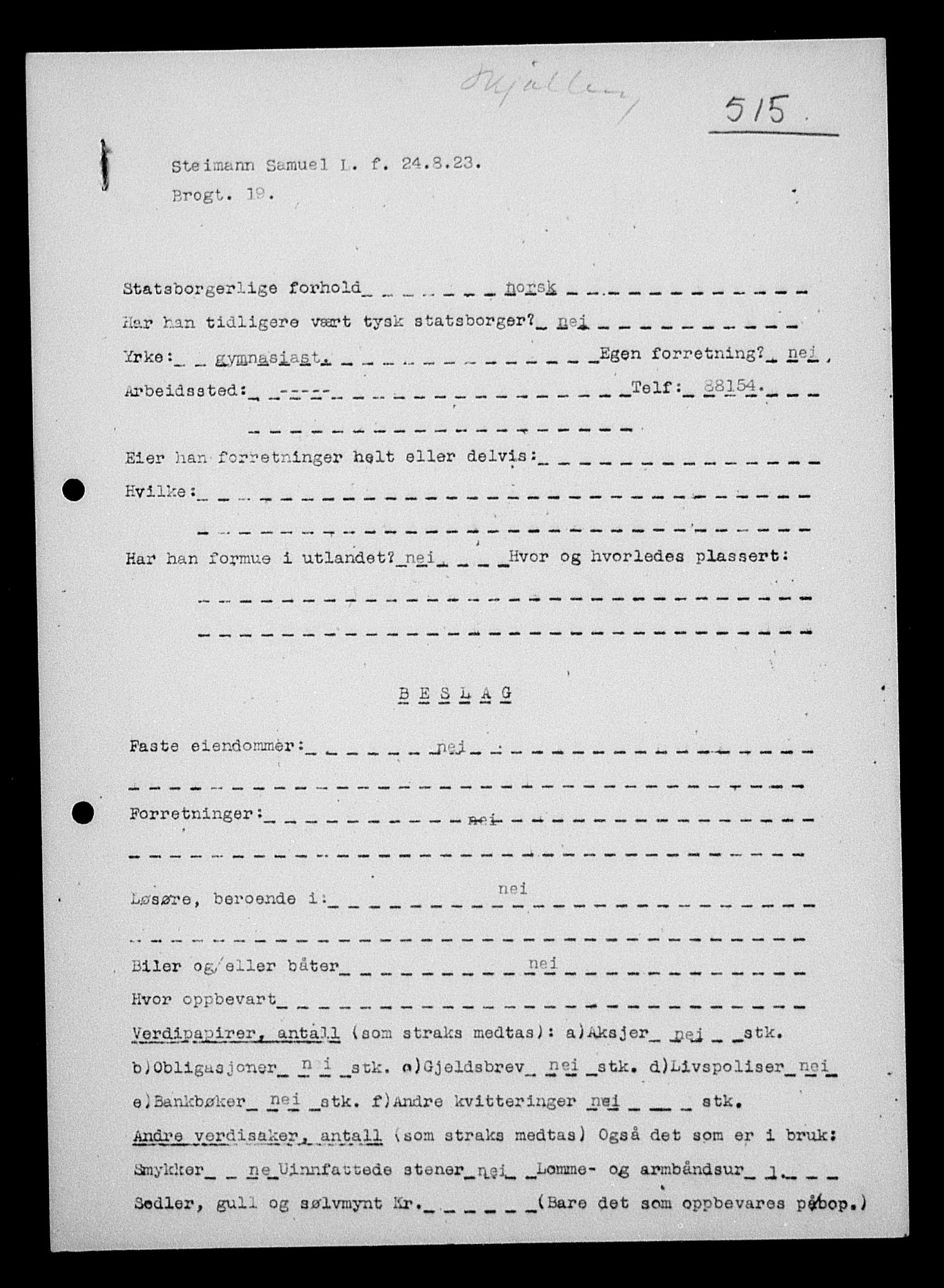 Justisdepartementet, Tilbakeføringskontoret for inndratte formuer, RA/S-1564/H/Hc/Hcc/L0983: --, 1945-1947, p. 9