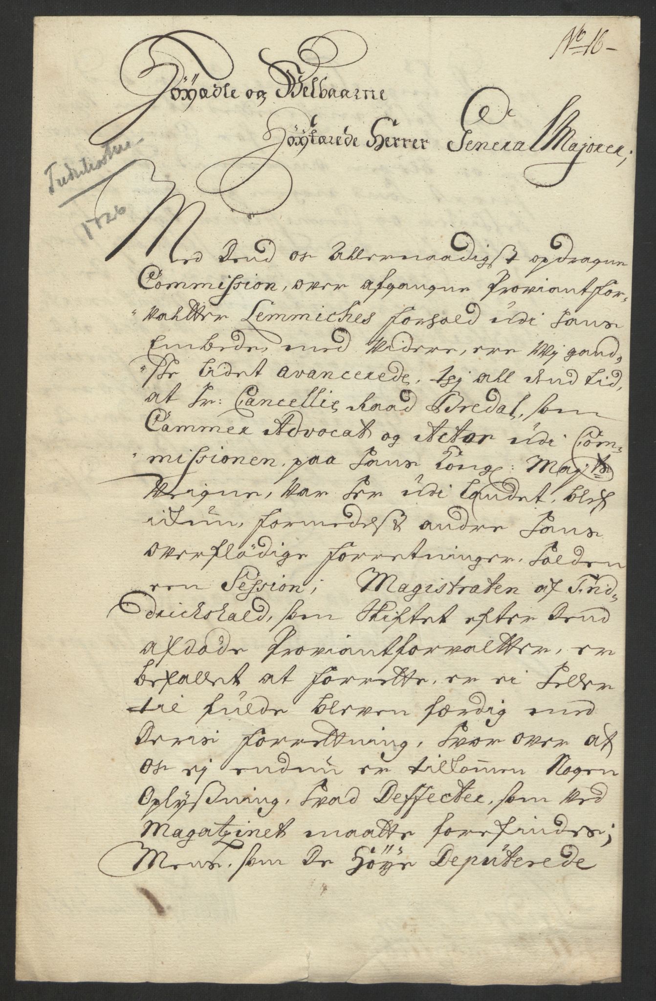 Kommanderende general (KG I) med Det norske krigsdirektorium, AV/RA-EA-5419/D/L0153: Fredriksten festning: Brev, inventarfortegnelser og regnskapsekstrakter, 1724-1729, p. 317