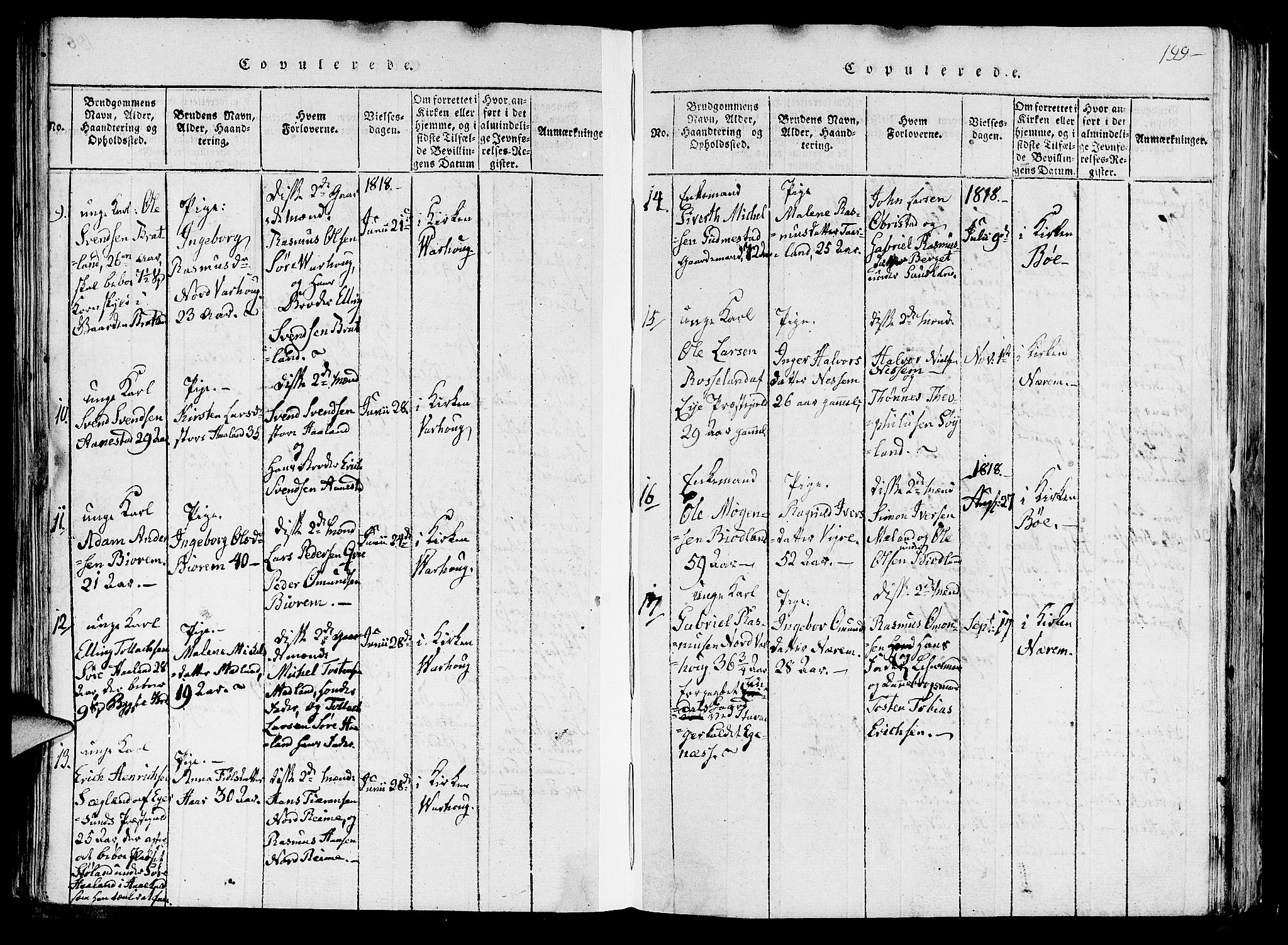 Hå sokneprestkontor, AV/SAST-A-101801/001/30BA/L0003: Parish register (official) no. A 3, 1815-1825, p. 199