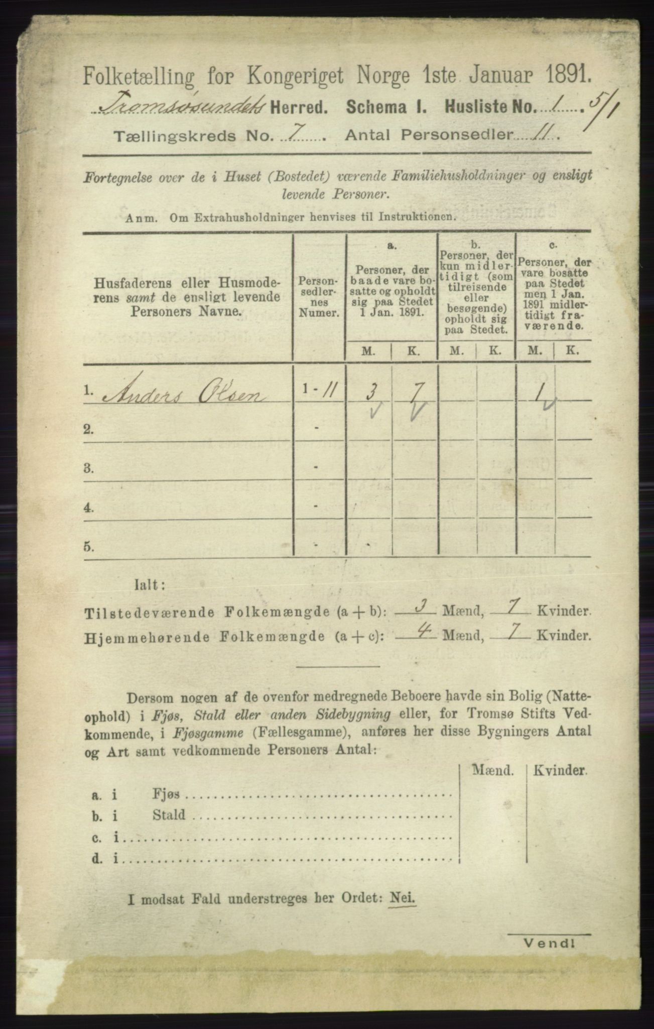 RA, 1891 census for 1934 Tromsøysund, 1891, p. 3634