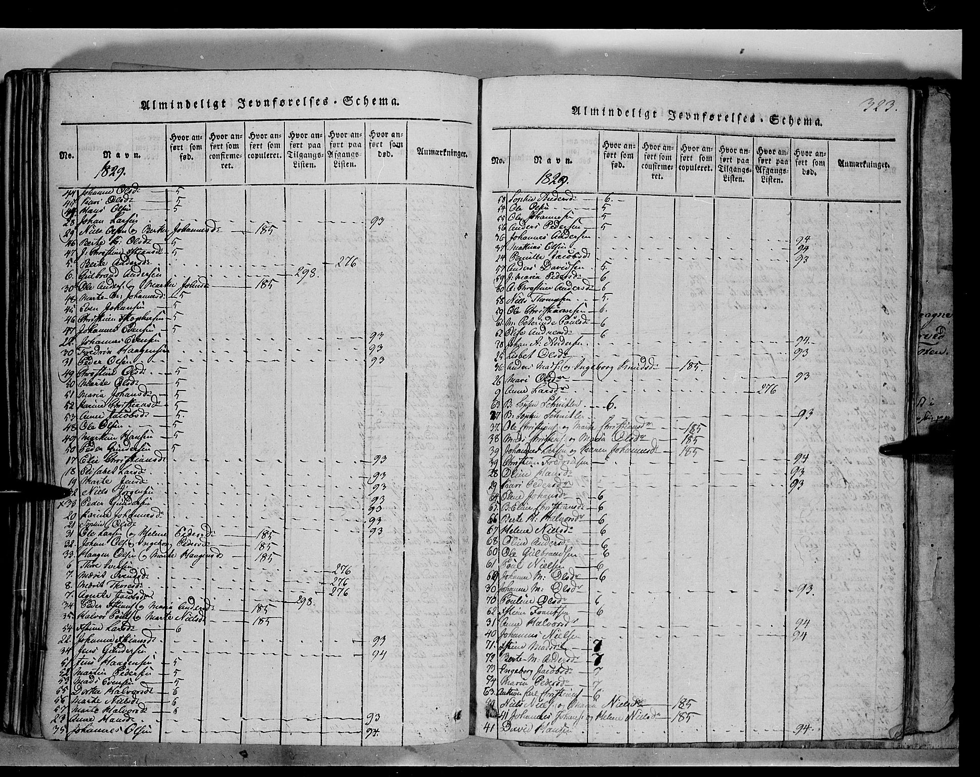 Østre Toten prestekontor, AV/SAH-PREST-104/H/Ha/Haa/L0001: Parish register (official) no. 1, 1828-1839, p. 323