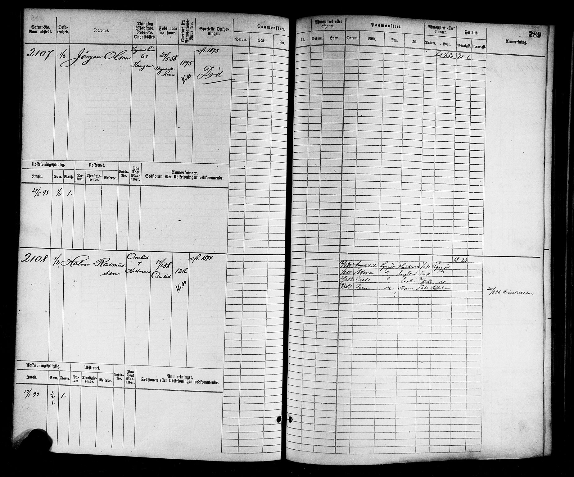 Tvedestrand mønstringskrets, AV/SAK-2031-0011/F/Fb/L0003: Hovedrulle nr 1529-2289, R-4, 1870-1910, p. 295