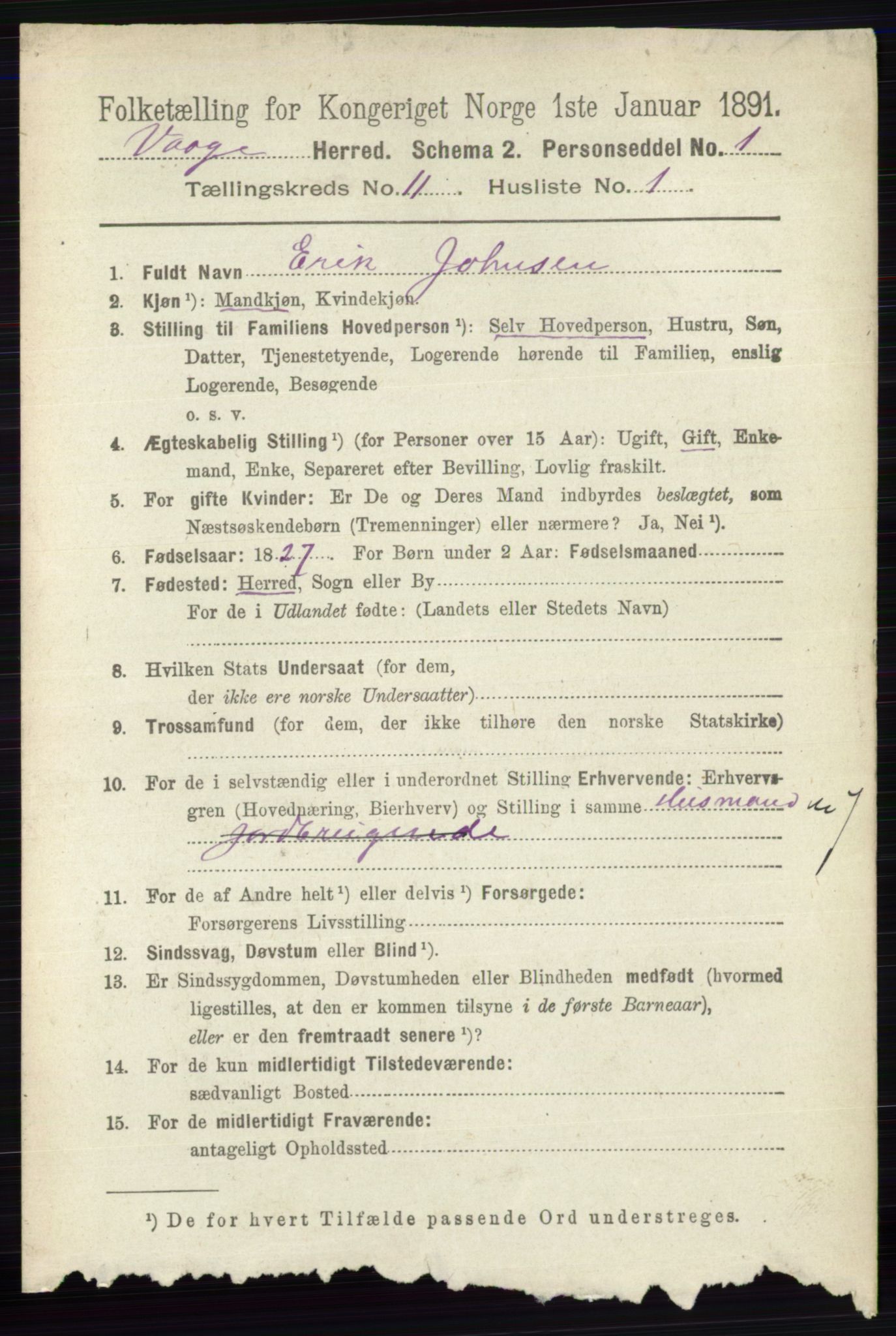 RA, 1891 census for 0515 Vågå, 1891, p. 6864