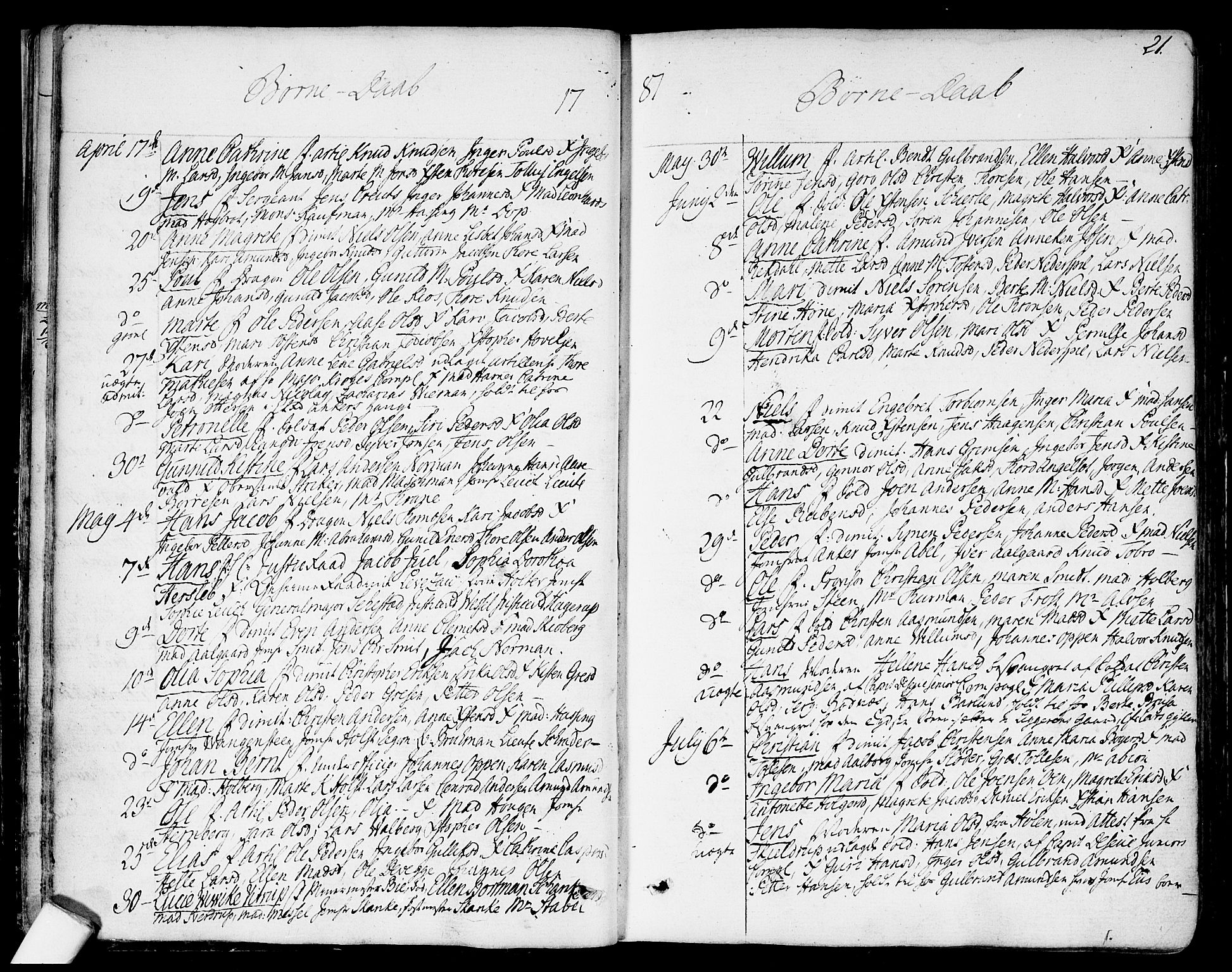Garnisonsmenigheten Kirkebøker, SAO/A-10846/F/Fa/L0003: Parish register (official) no. 3, 1777-1809, p. 21