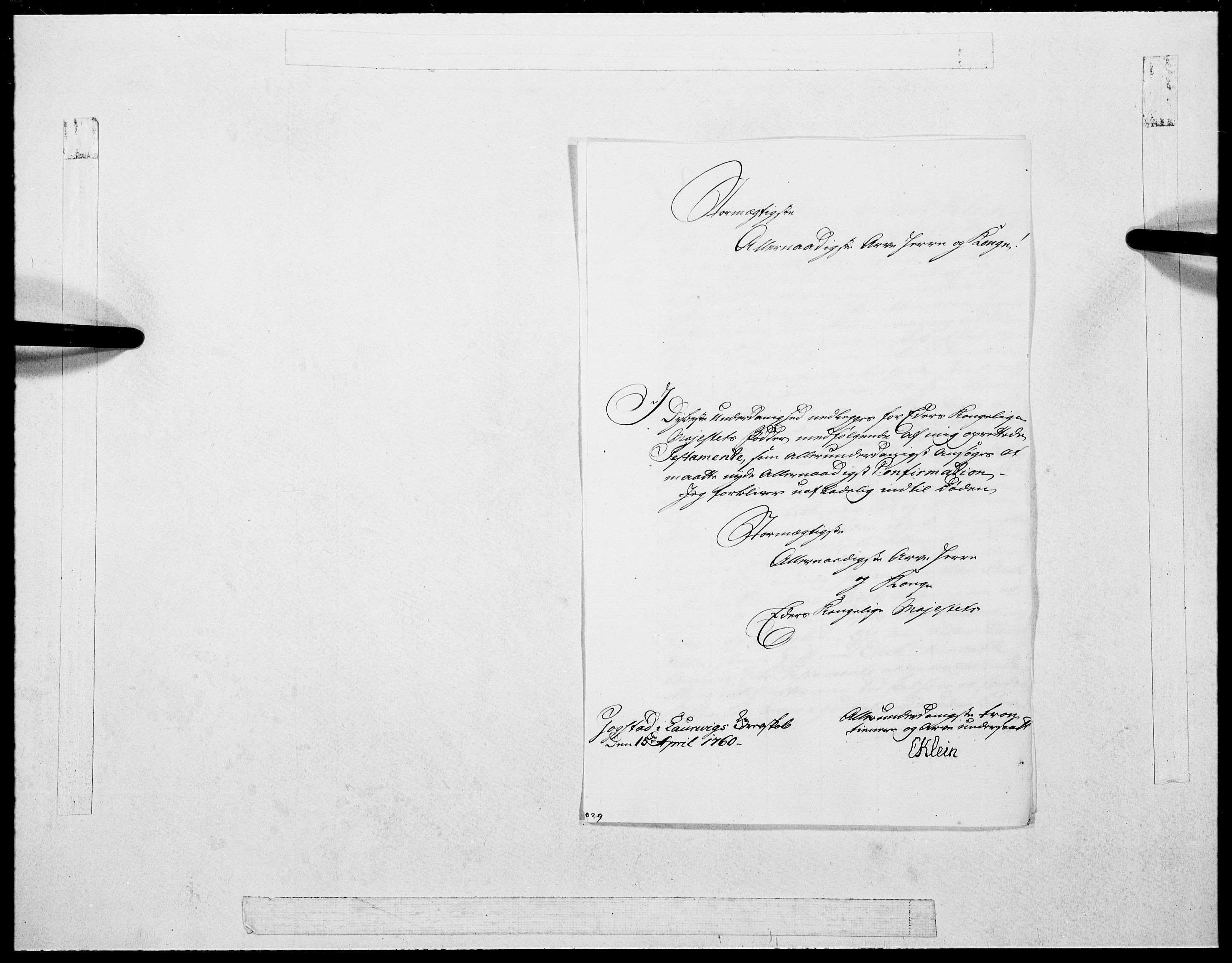 Danske Kanselli 1572-1799, AV/RA-EA-3023/F/Fc/Fcc/Fcca/L0179: Norske innlegg 1572-1799, 1760, p. 365