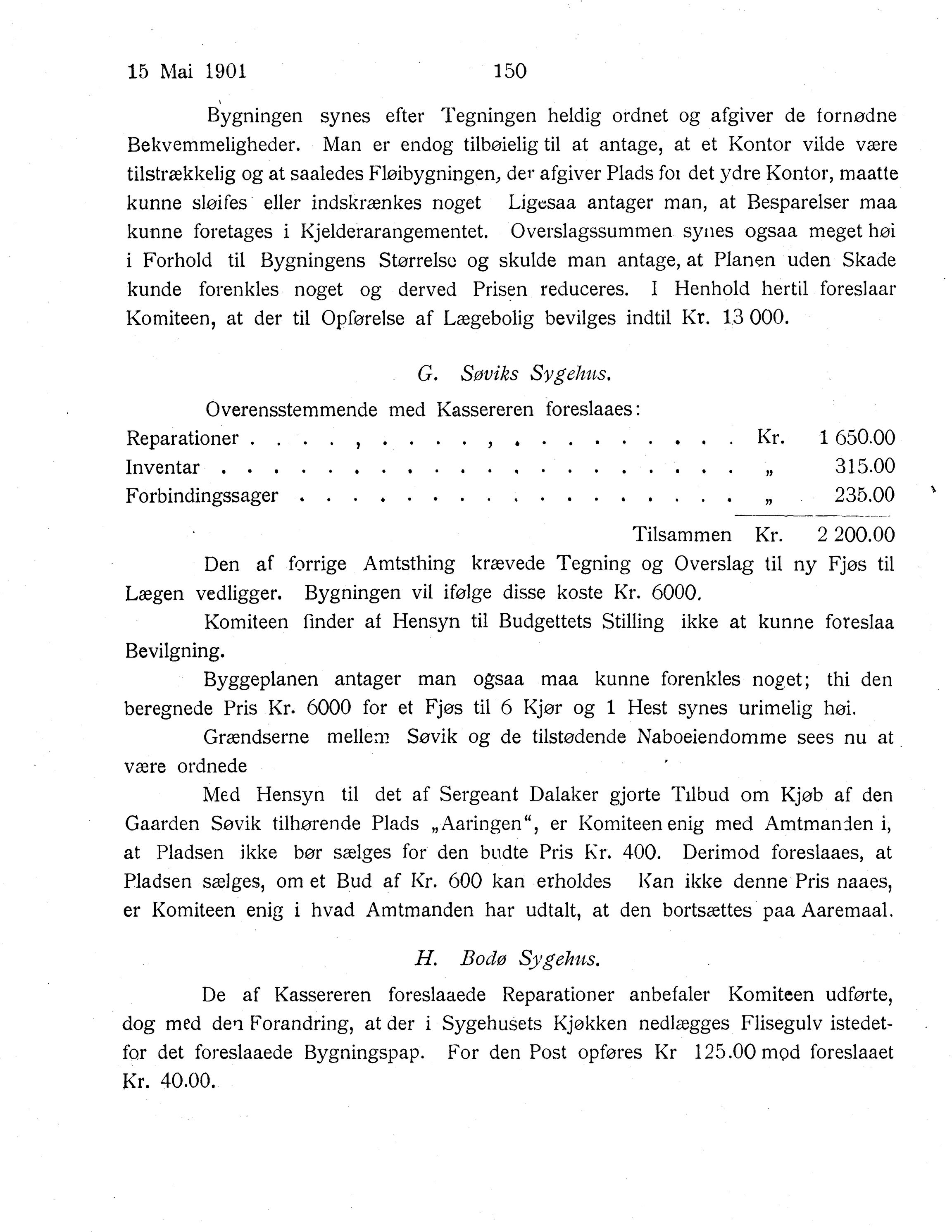 Nordland Fylkeskommune. Fylkestinget, AIN/NFK-17/176/A/Ac/L0024: Fylkestingsforhandlinger 1901, 1901