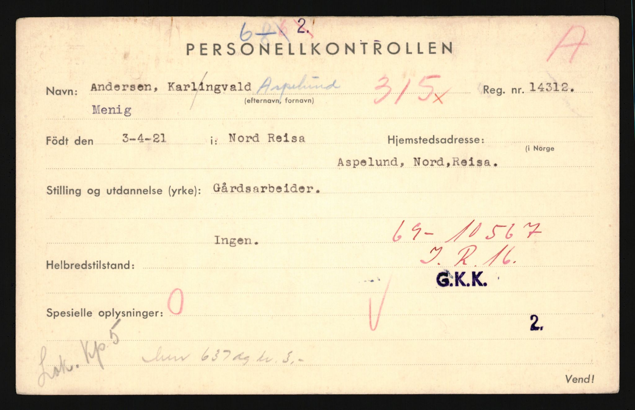 Forsvaret, Troms infanteriregiment nr. 16, AV/RA-RAFA-3146/P/Pa/L0024/0003: Rulleblad / Rulleblad for regimentets menige mannskaper, årsklasse 1942, 1942, p. 8