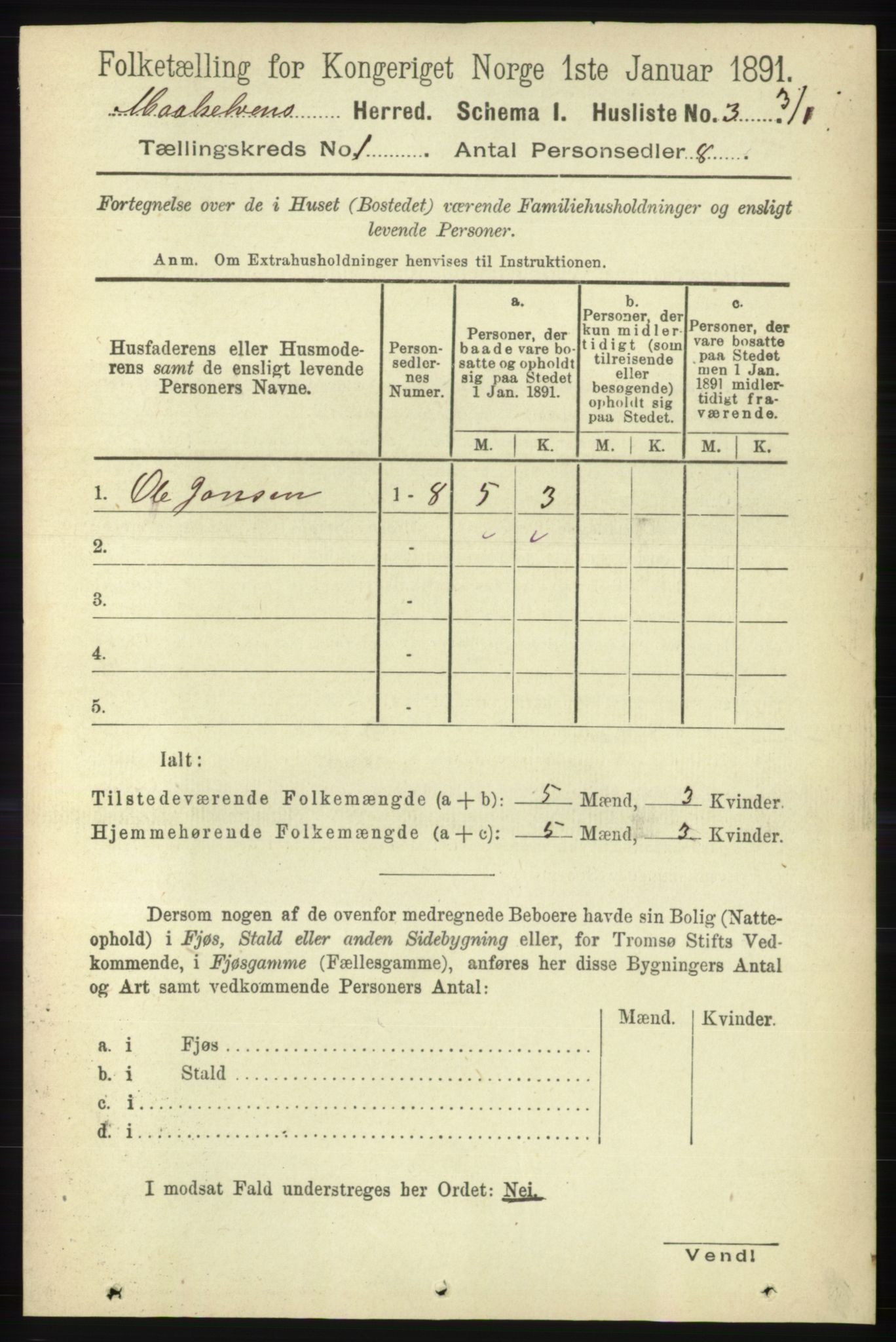 RA, 1891 census for 1924 Målselv, 1891, p. 33