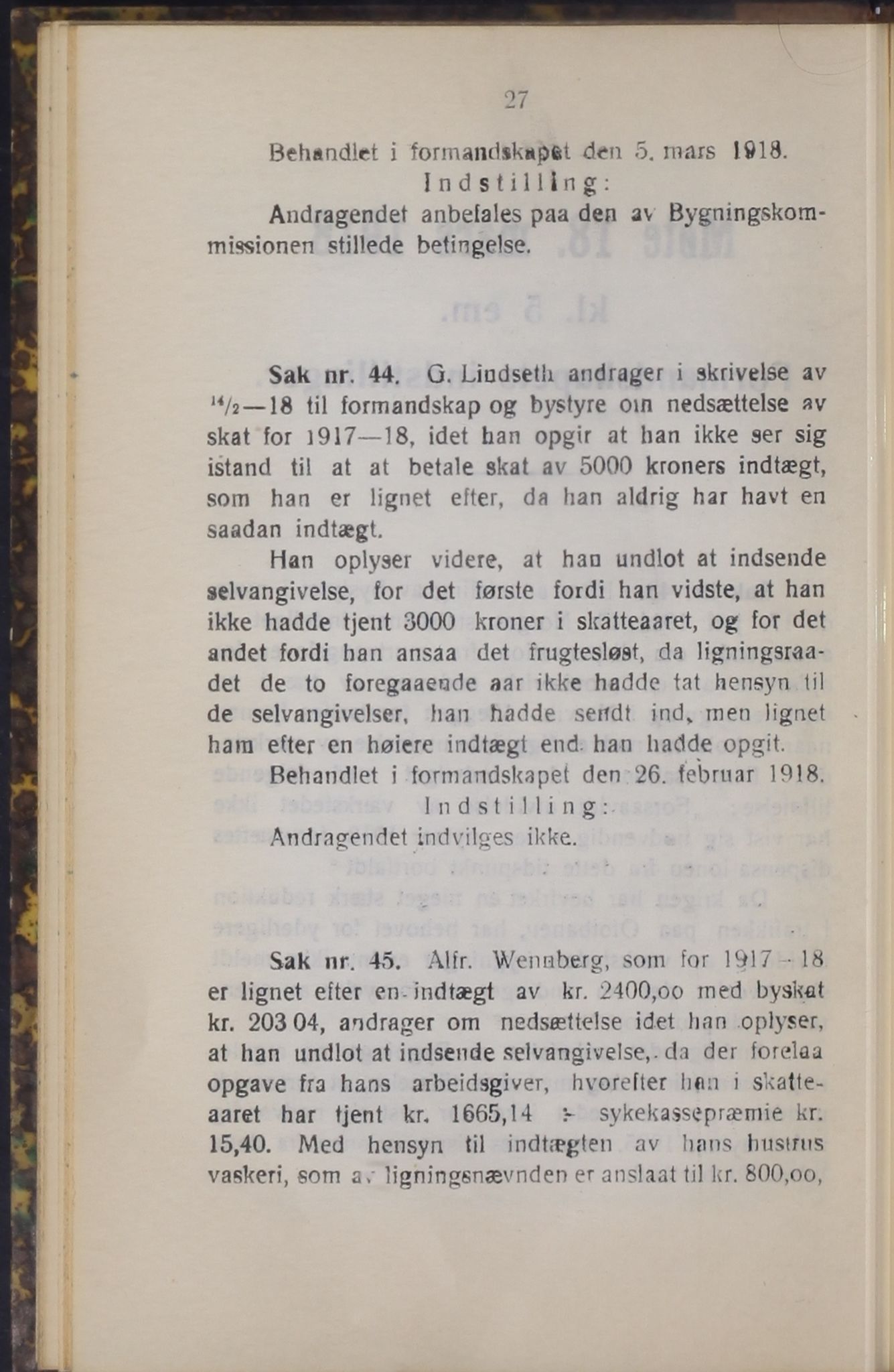 Narvik kommune. Formannskap , AIN/K-18050.150/A/Ab/L0008: Møtebok, 1918