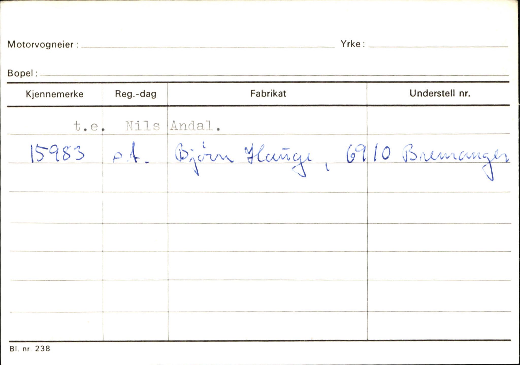 Statens vegvesen, Sogn og Fjordane vegkontor, AV/SAB-A-5301/4/F/L0144: Registerkort Vågsøy A-R, 1945-1975, p. 1325