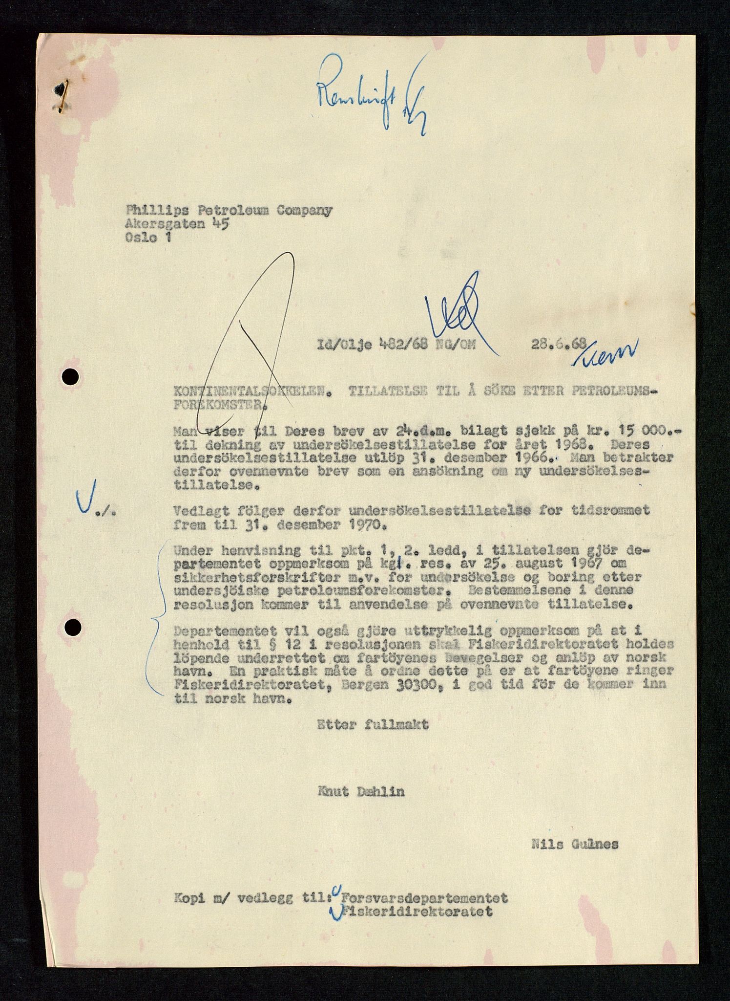 Industridepartementet, Oljekontoret, AV/SAST-A-101348/Da/L0003: Arkivnøkkel 711 Undersøkelser og utforskning, 1963-1971, p. 496