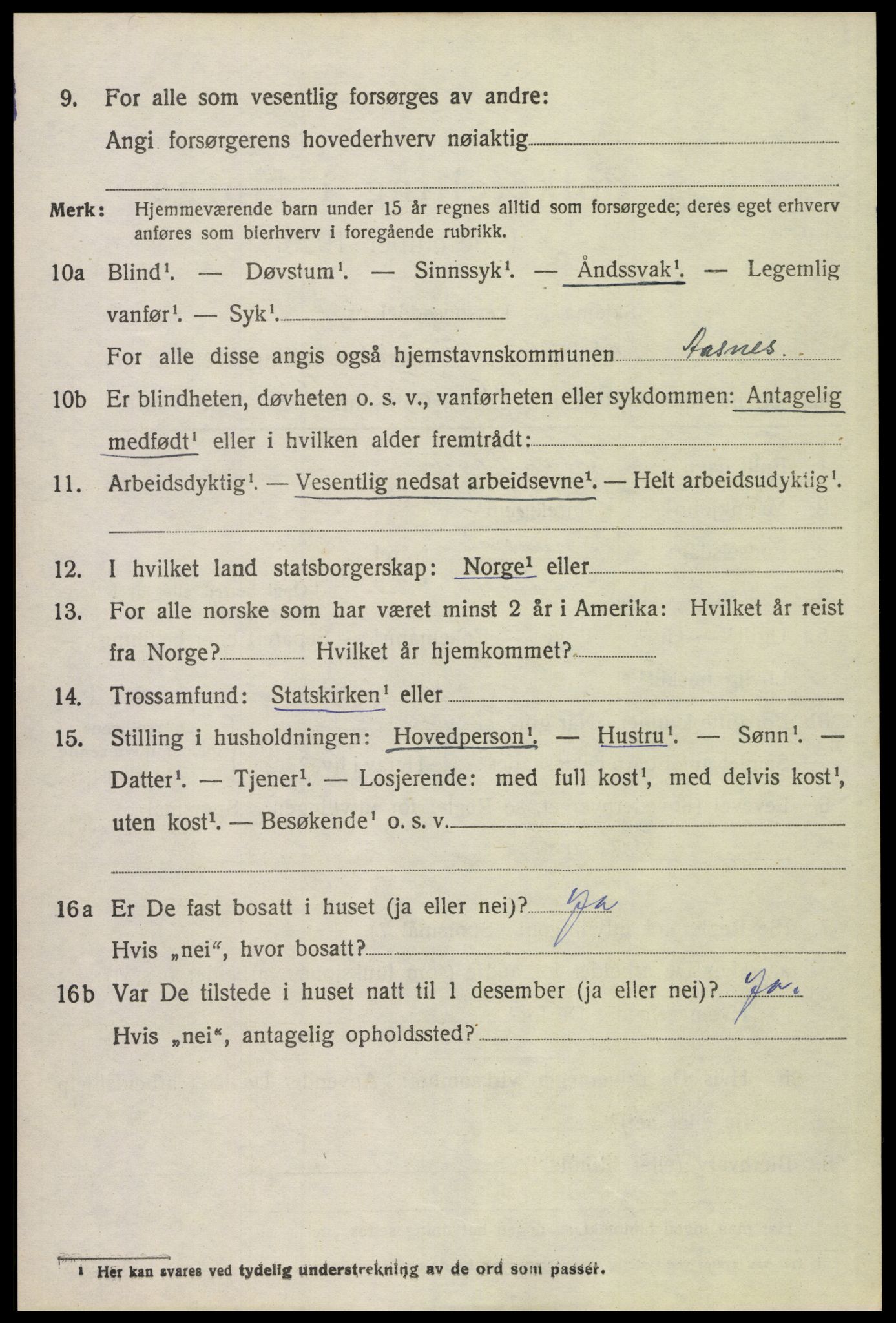 SAH, 1920 census for Åsnes, 1920, p. 11717