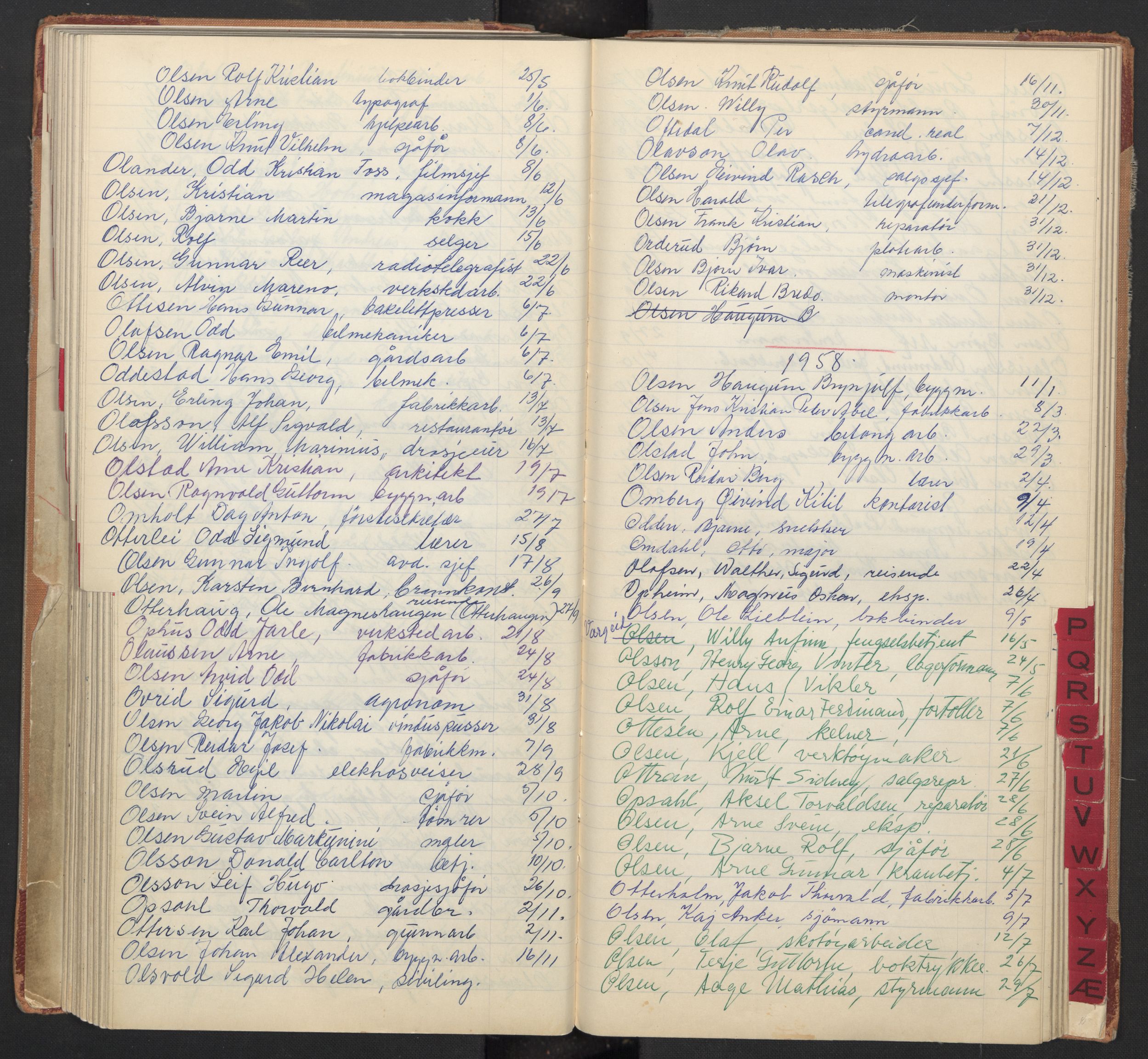 Oslo byfogd avd. I, AV/SAO-A-10220/L/La/L0009: Vigselsregister, 1955-1958, p. 105