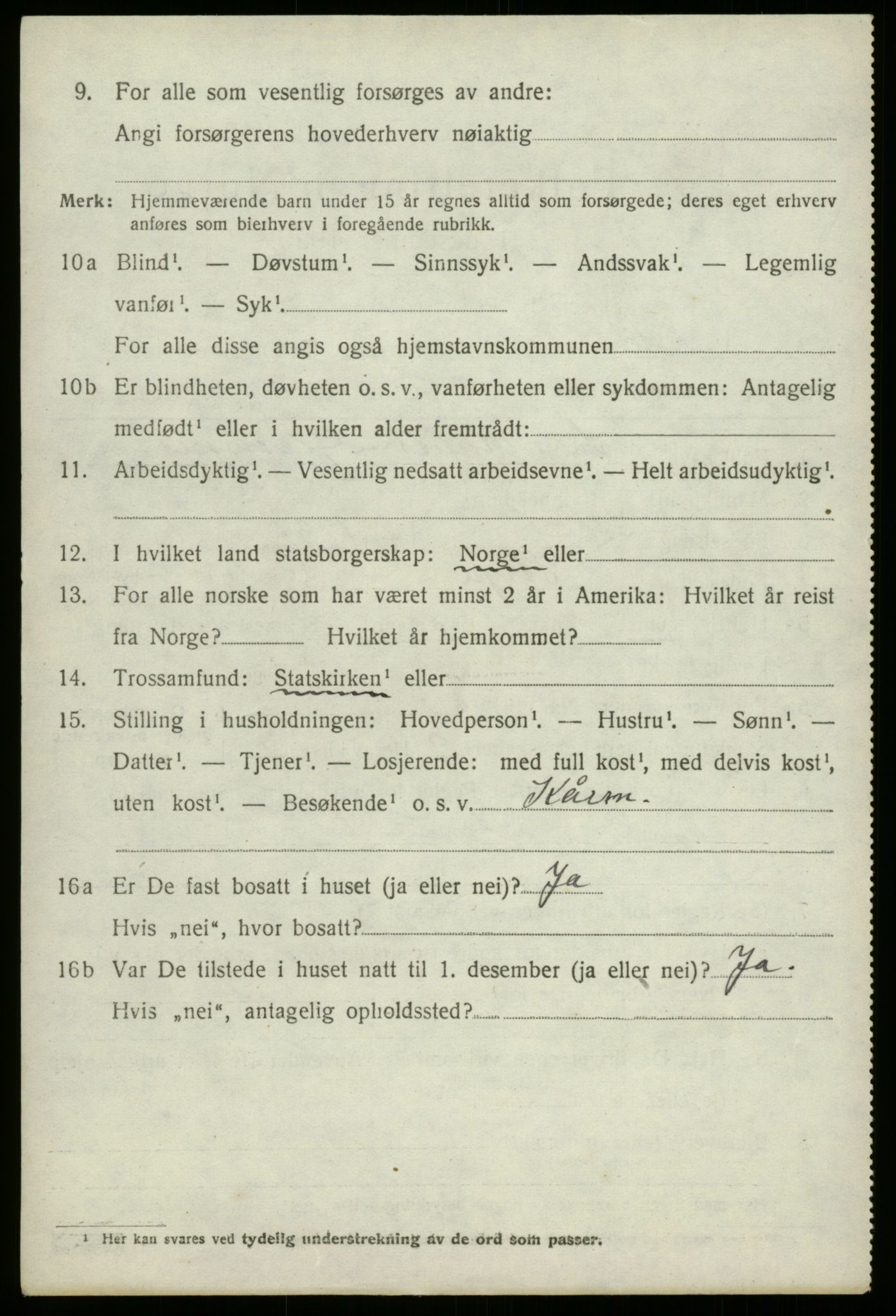 SAB, 1920 census for Stryn, 1920, p. 1303