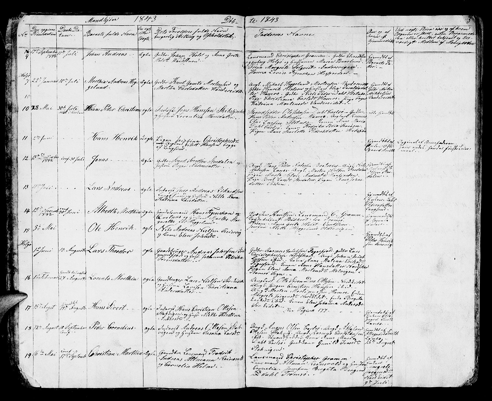 Karlsøy sokneprestembete, AV/SATØ-S-1299/H/Ha/Hab/L0002klokker: Parish register (copy) no. 2, 1843-1861, p. 3