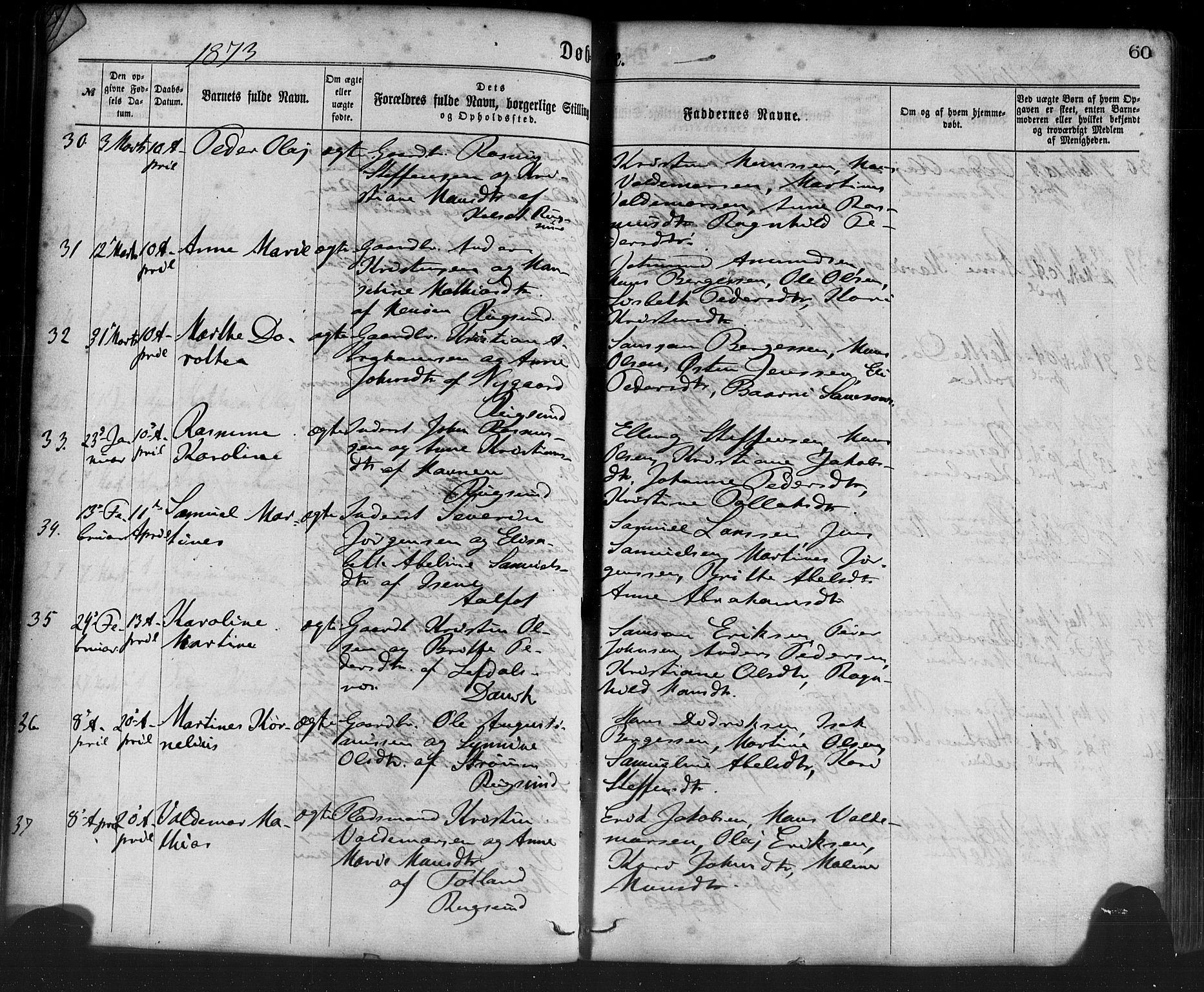 Davik sokneprestembete, AV/SAB-A-79701/H/Haa/Haaa/L0006: Parish register (official) no. A 6, 1867-1881, p. 60