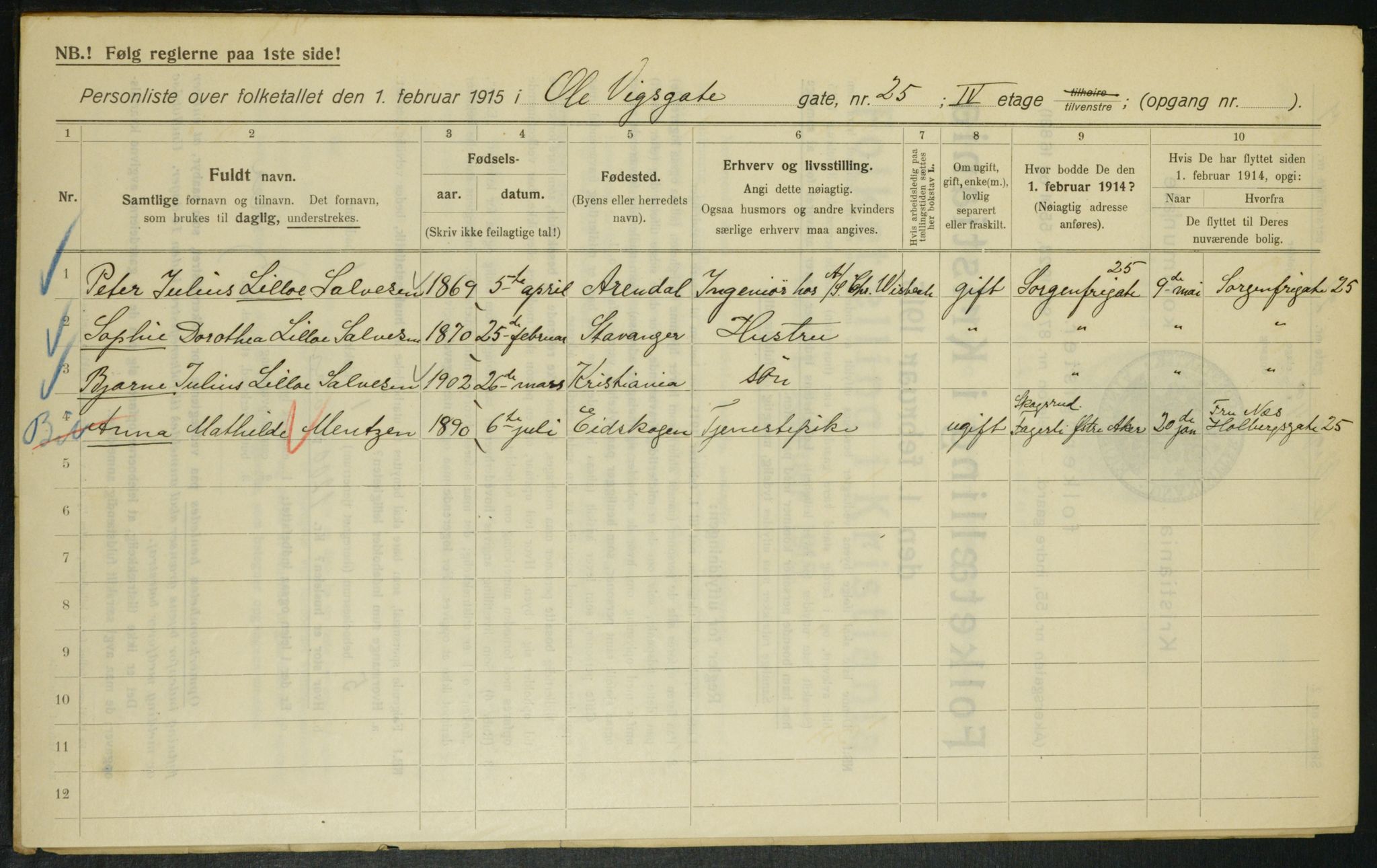 OBA, Municipal Census 1915 for Kristiania, 1915, p. 75191