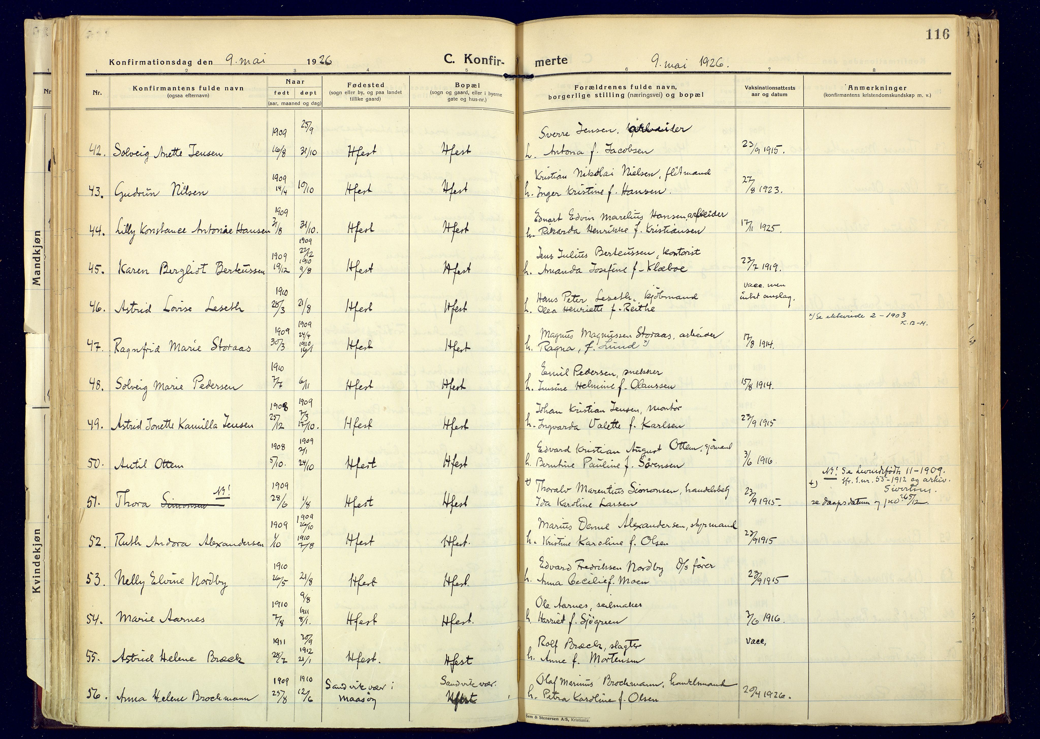 Hammerfest sokneprestkontor, SATØ/S-1347: Parish register (official) no. 17, 1923-1933, p. 116