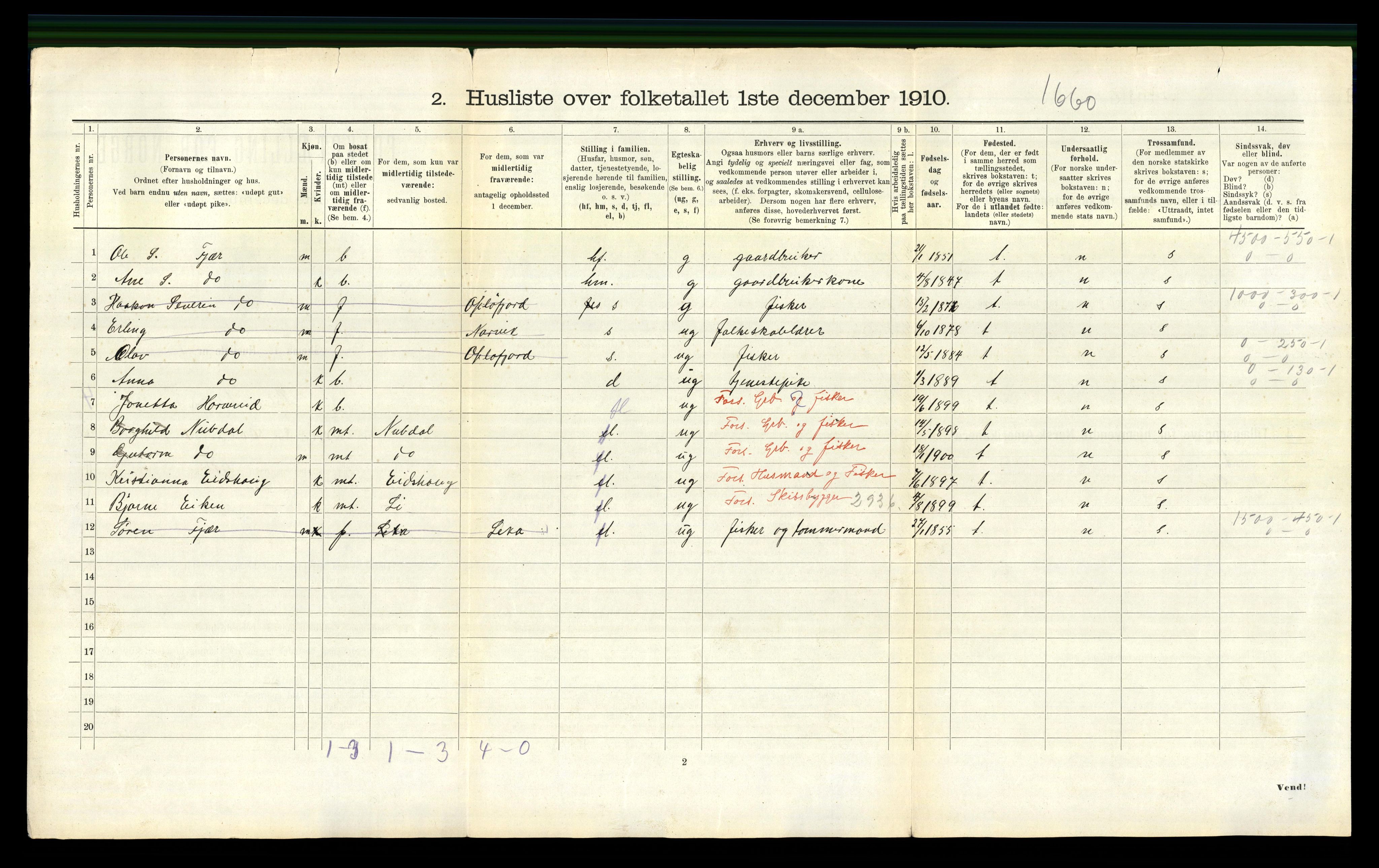RA, 1910 census for Kolvereid, 1910, p. 559