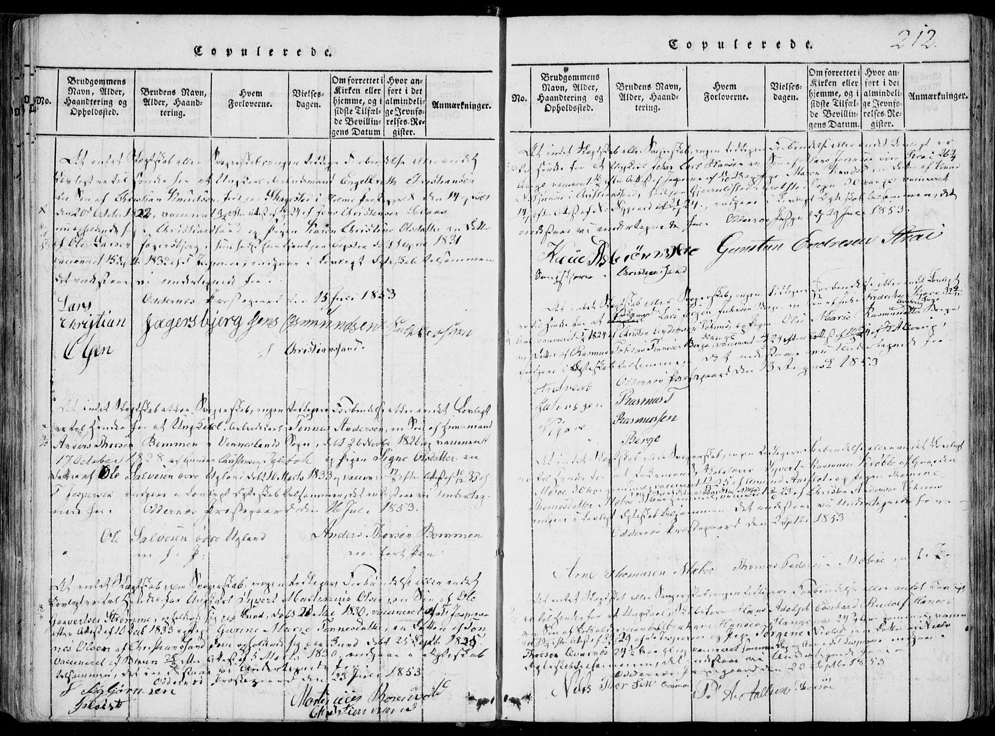 Oddernes sokneprestkontor, AV/SAK-1111-0033/F/Fa/Faa/L0005: Parish register (official) no. A 5, 1820-1838, p. 212