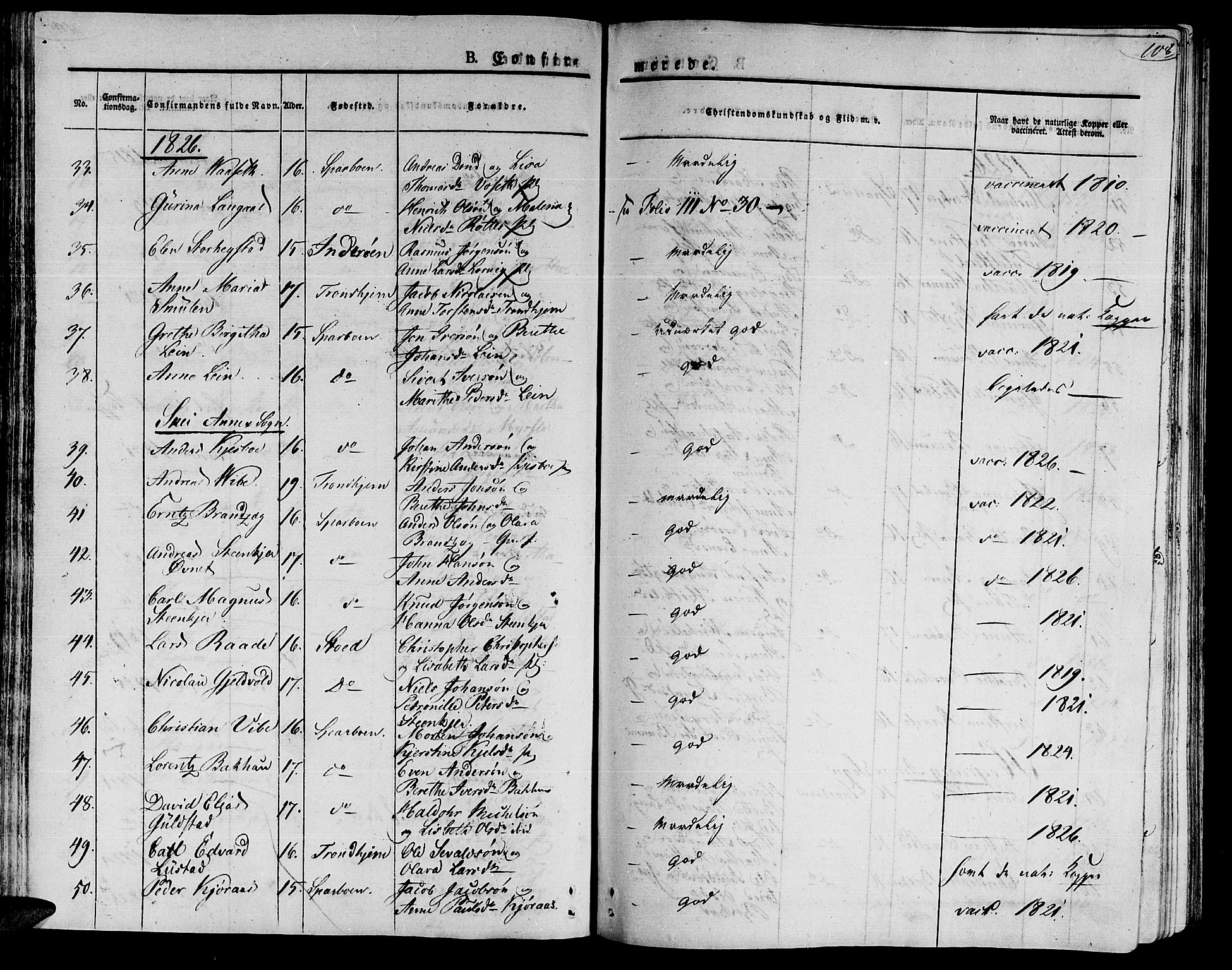 Ministerialprotokoller, klokkerbøker og fødselsregistre - Nord-Trøndelag, SAT/A-1458/735/L0336: Parish register (official) no. 735A05 /1, 1825-1835, p. 108