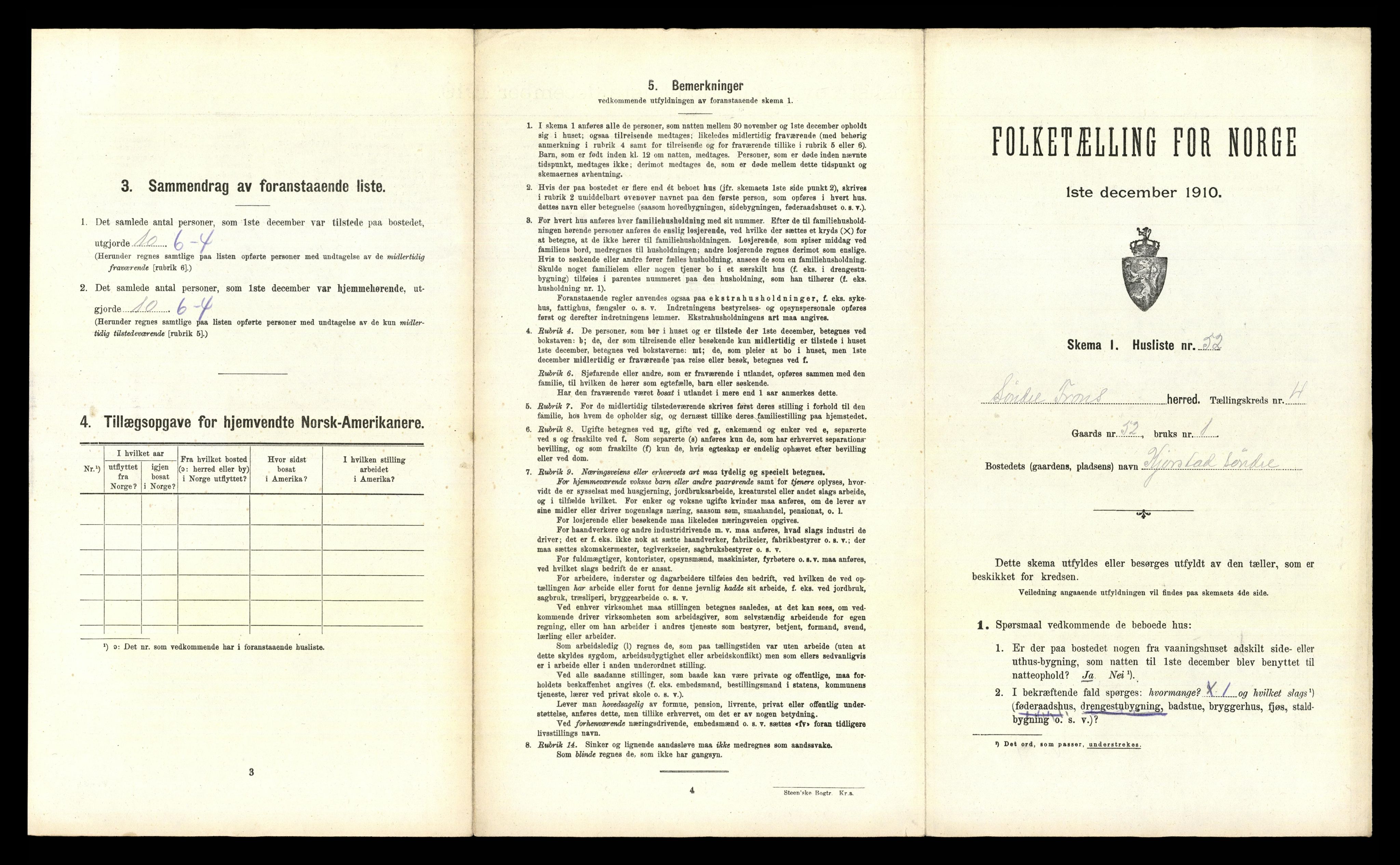 RA, 1910 census for Sør-Fron, 1910, p. 522