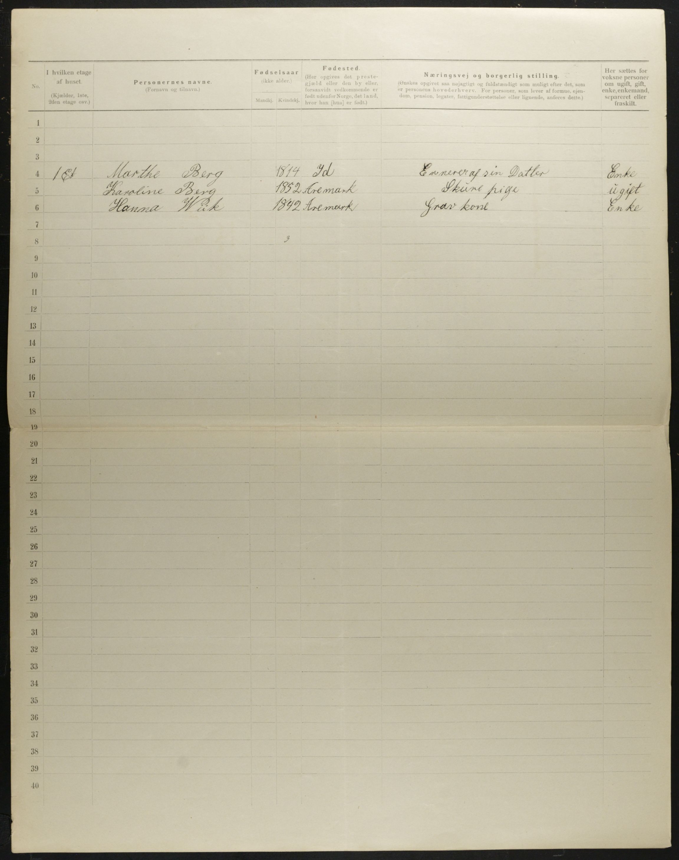 OBA, Municipal Census 1901 for Kristiania, 1901, p. 1357