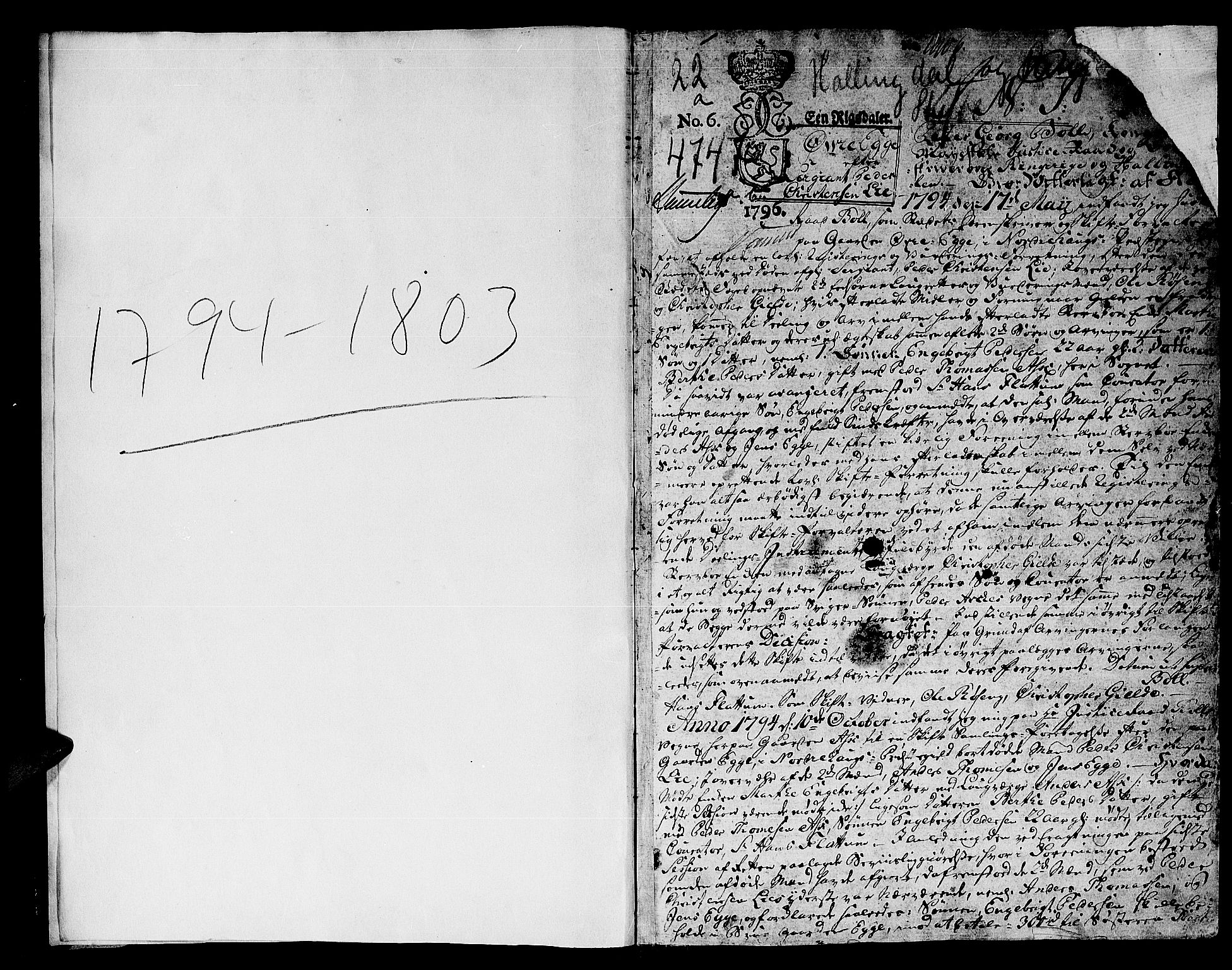 Ringerike og Hallingdal sorenskriveri, SAKO/A-81/H/Ha/L0022a: Skifteprotokoll, 1794-1802, p. 1b-2a