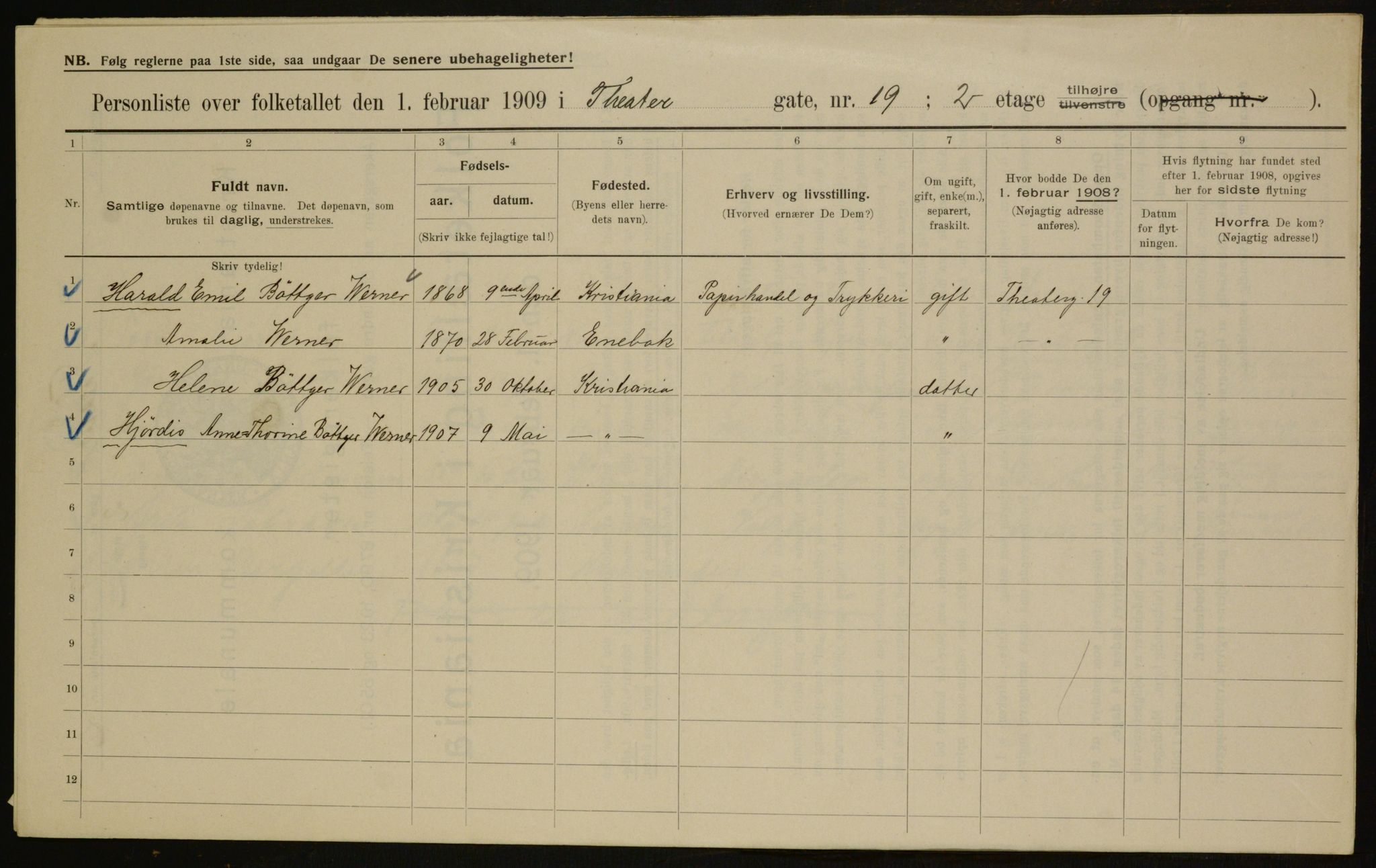 OBA, Municipal Census 1909 for Kristiania, 1909, p. 97251