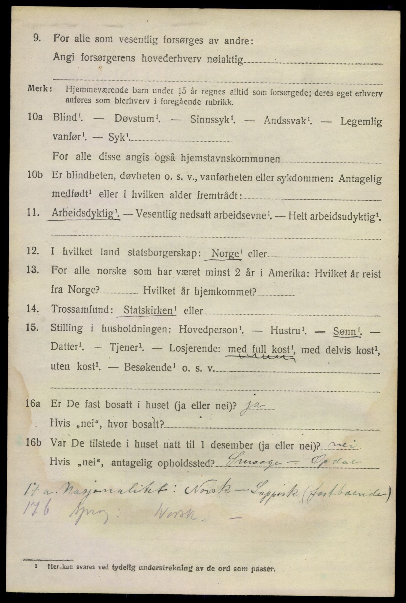 SAKO, 1920 census for Uvdal, 1920, p. 3072